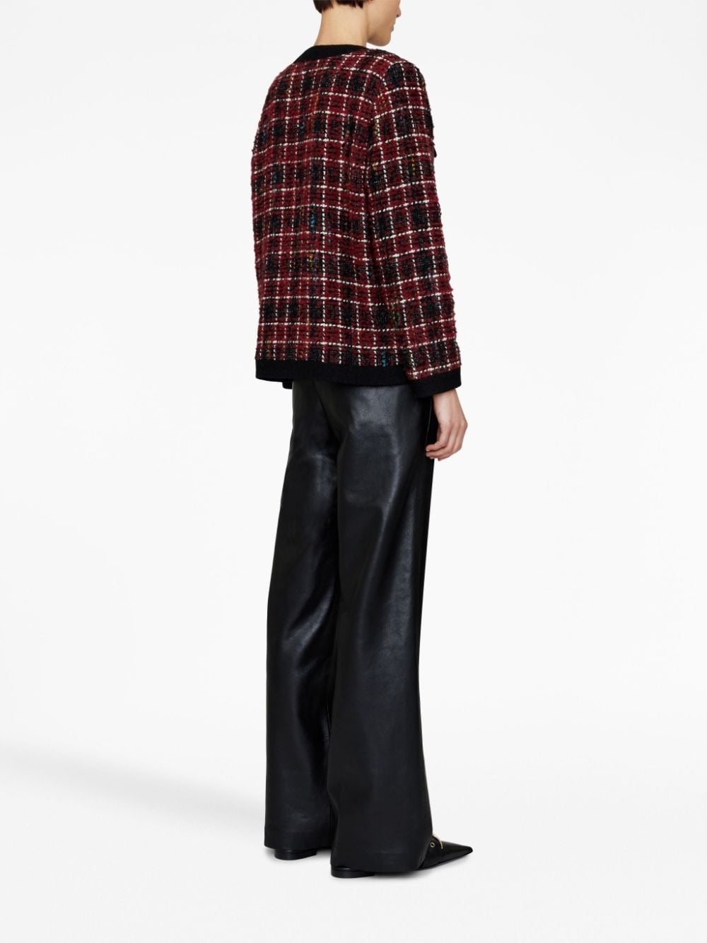 wide-leg recycled-leather trousers - 3