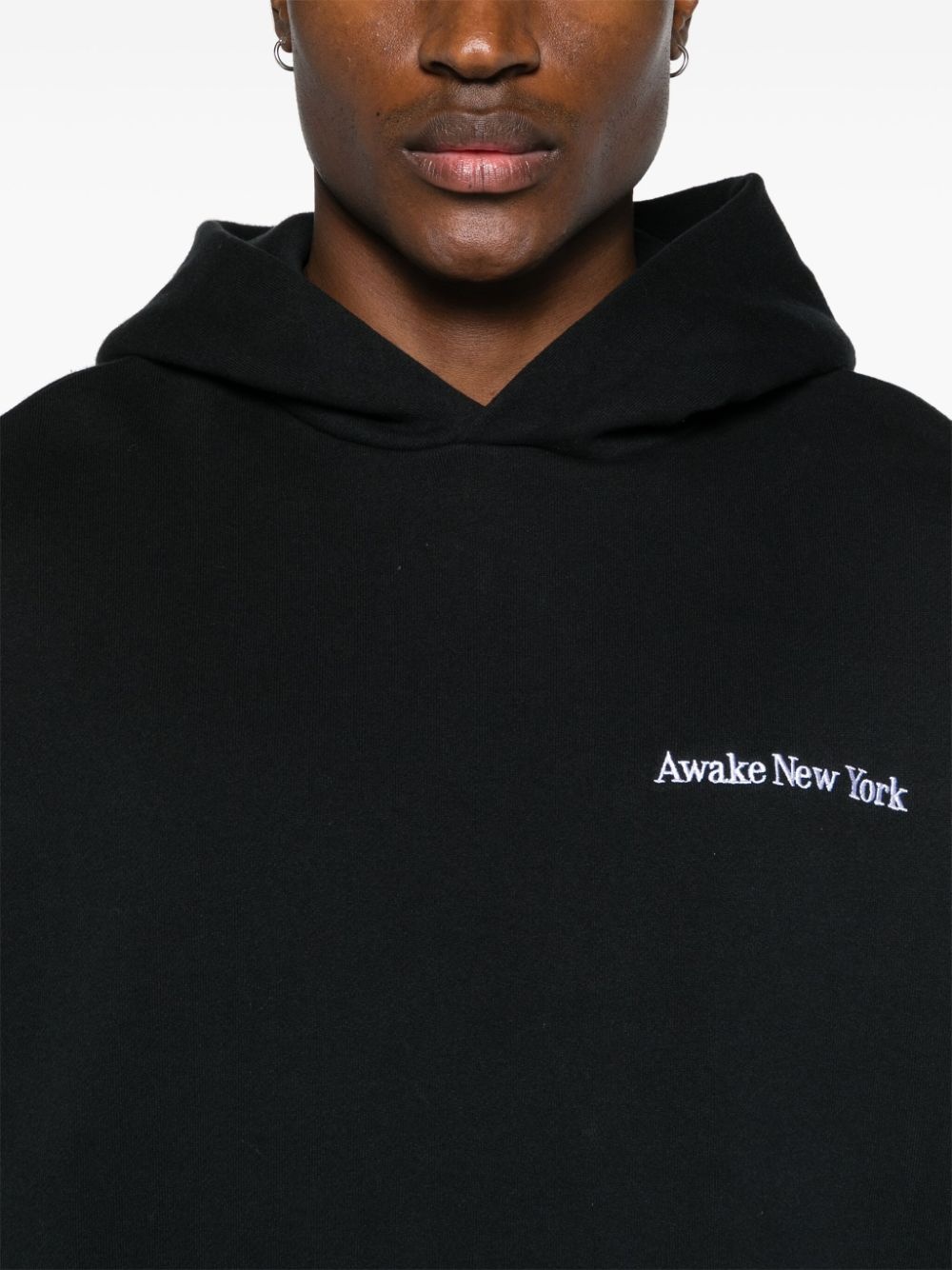 logo-embroidered cotton hoodie - 5