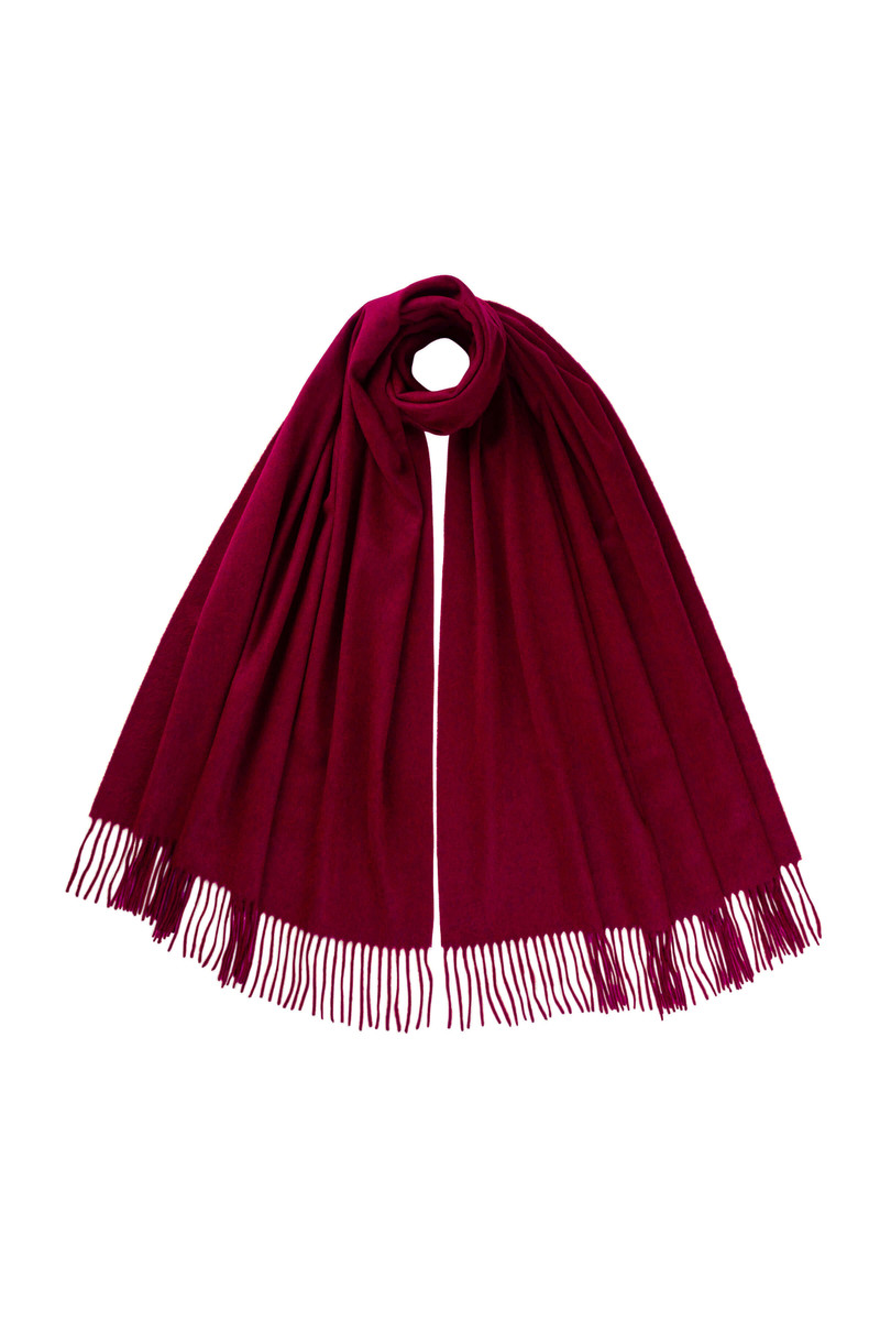 Dark Red Cashmere Stole 1