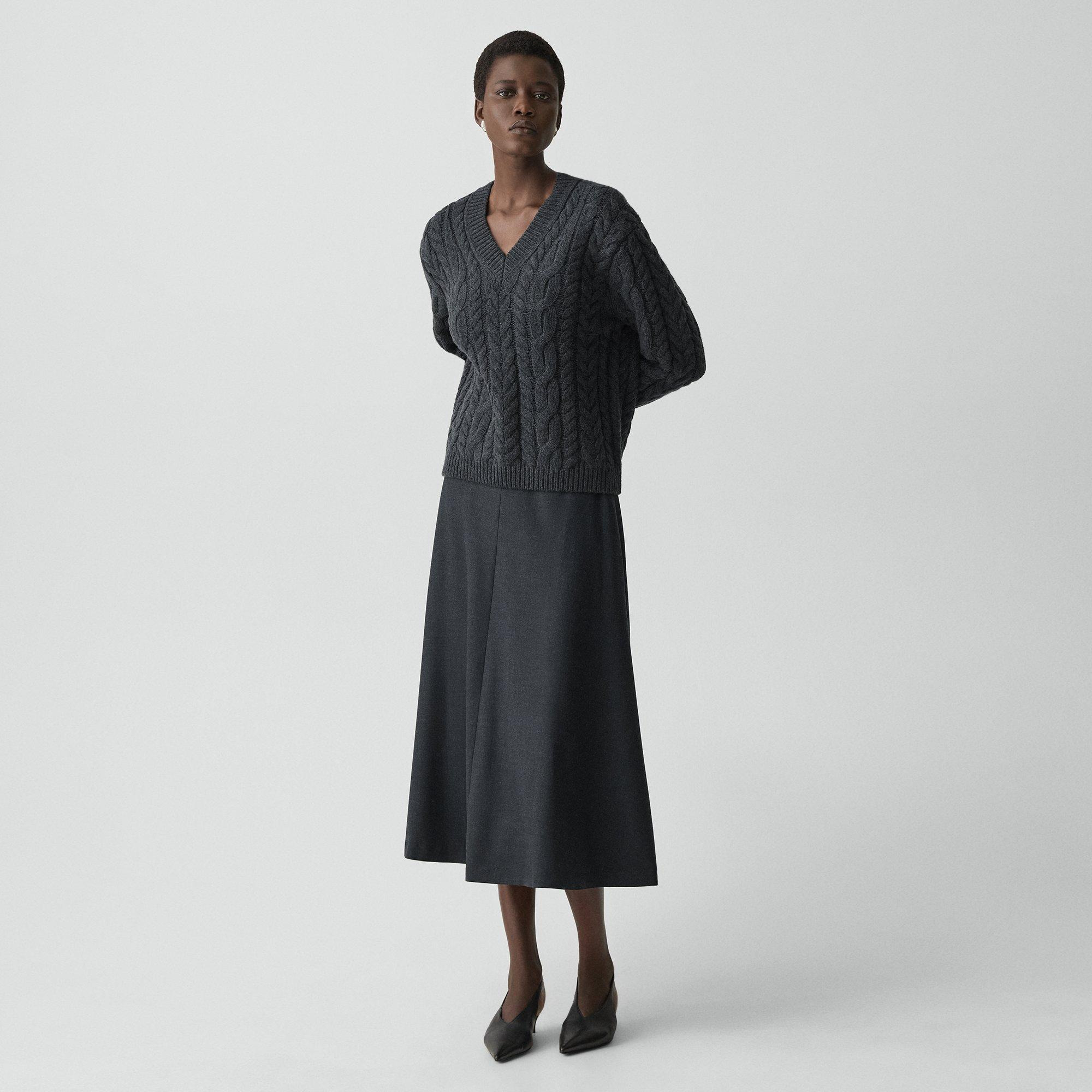 Cable-Knit Sweater in Felted Wool-Cashmere - 6