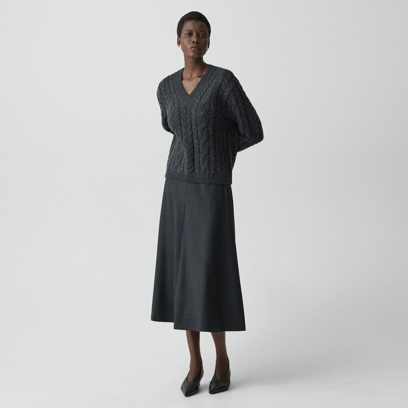 Theory Cable-Knit Sweater in Felted Wool-Cashmere outlook