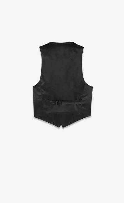 SAINT LAURENT short tuxedo vest in grain de poudre saint laurent outlook