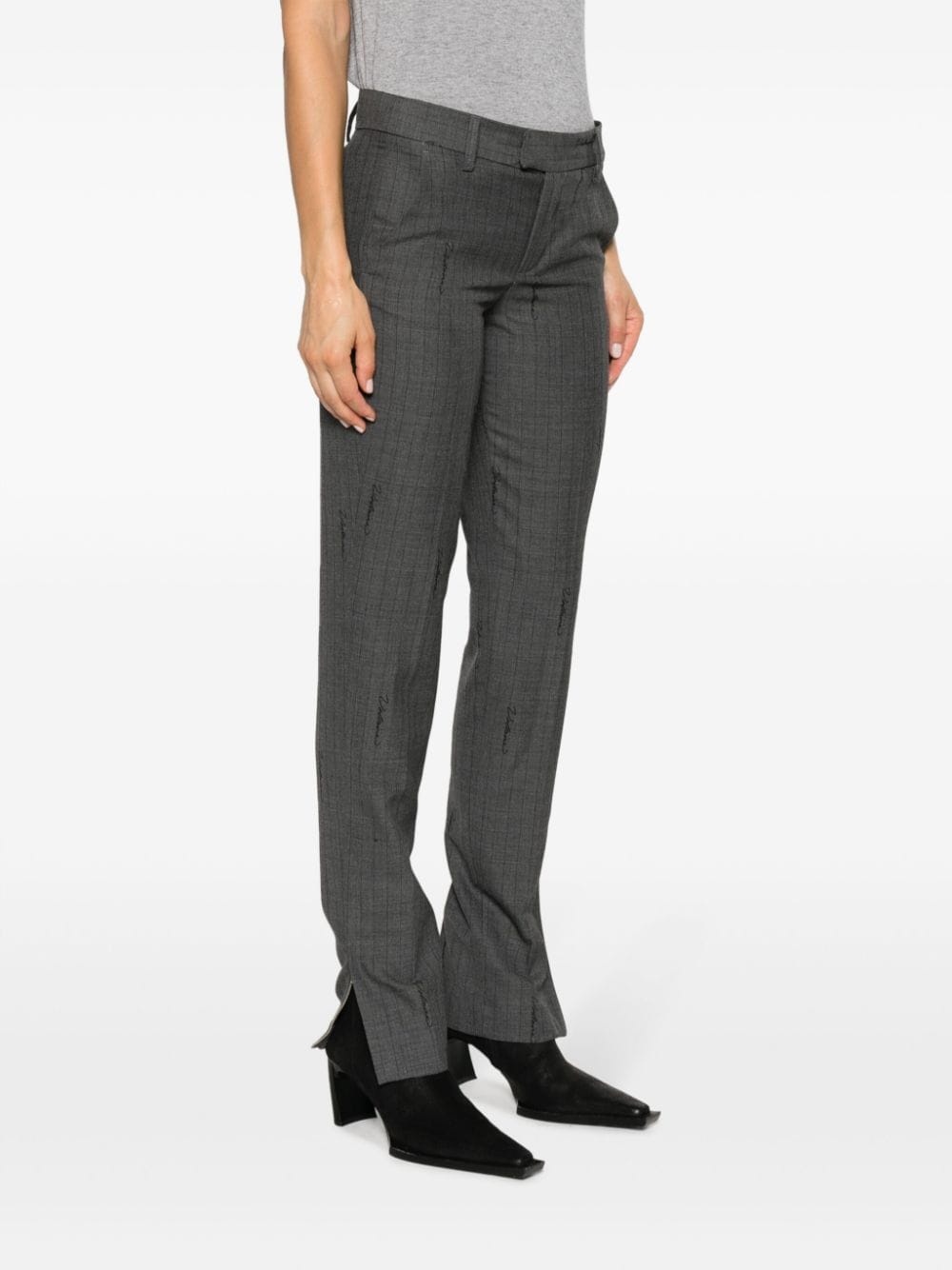 Prune striped slim trousers - 3