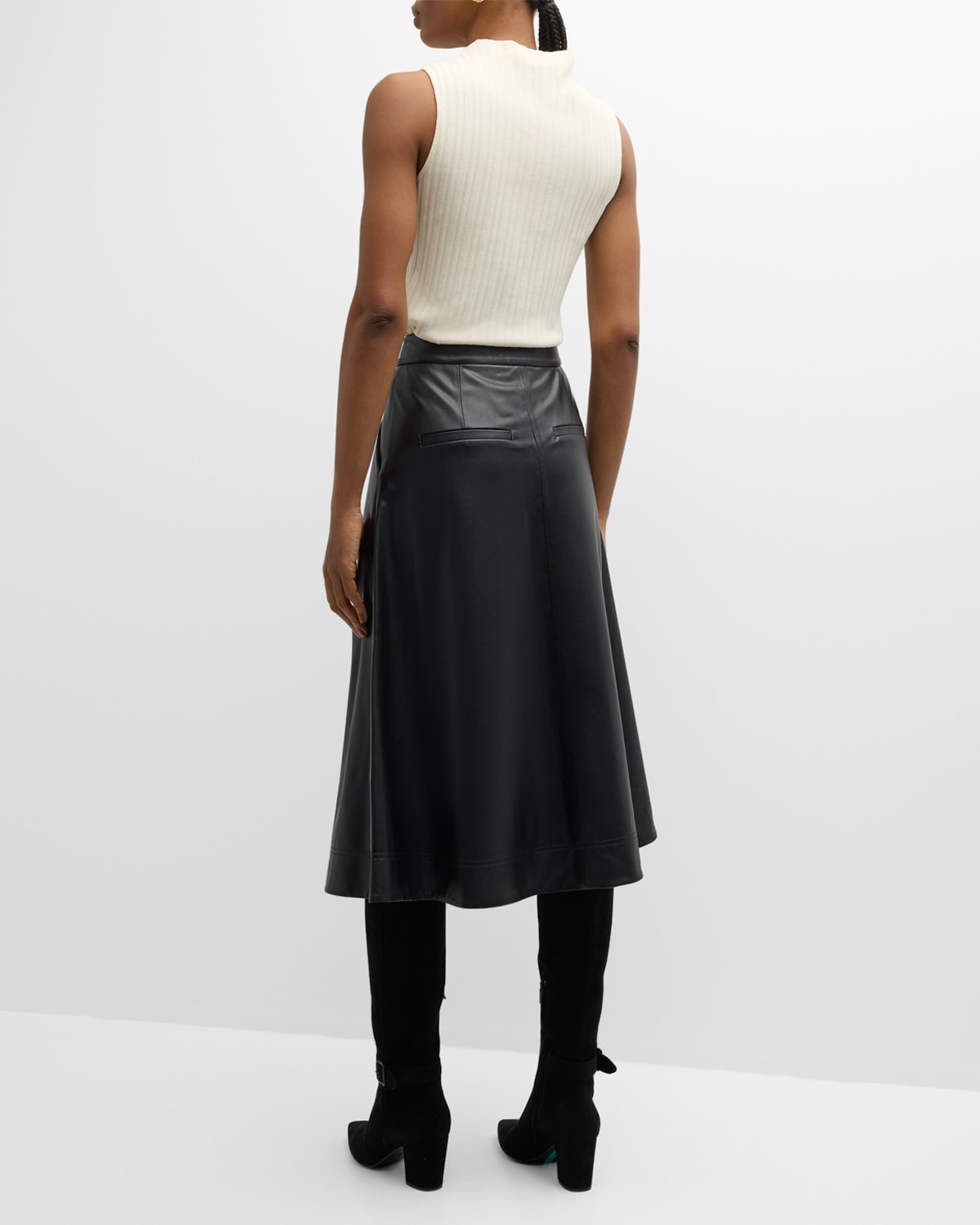 Louise Vegan Leather Skirt - 4