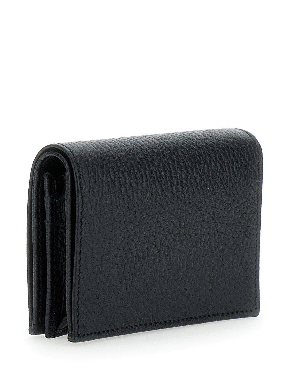 Gucci Women Black Wallet With Metallic Logo In Hammered Leather Woman - 4