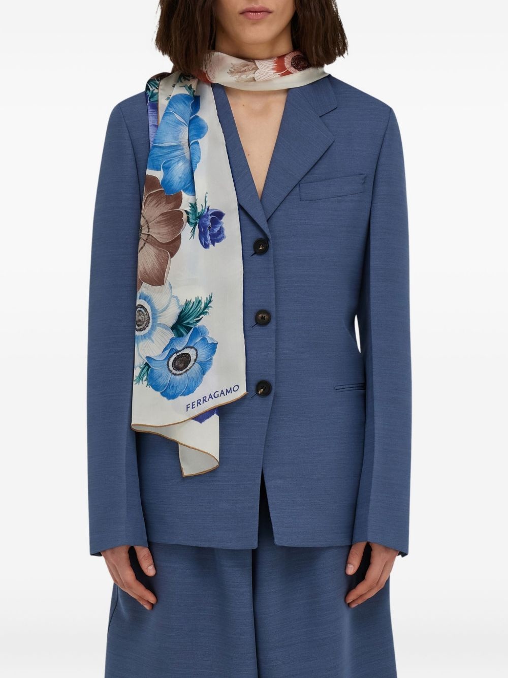Anemone-print silk scarf - 3