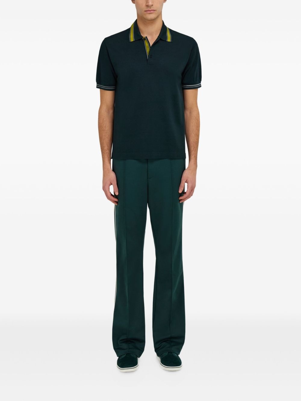 striped-collar polo shirt - 2