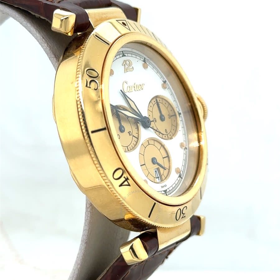 Pre-owned Cartier Pasha de Cartier Chronograph Quartz White Dial Ladies Watch WJ130009 - 5
