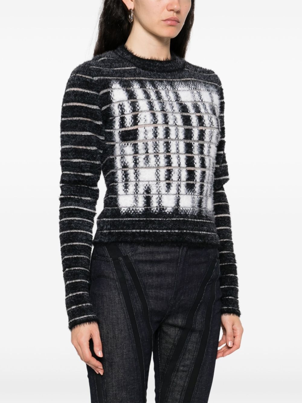 intarsia-logo sweater - 3