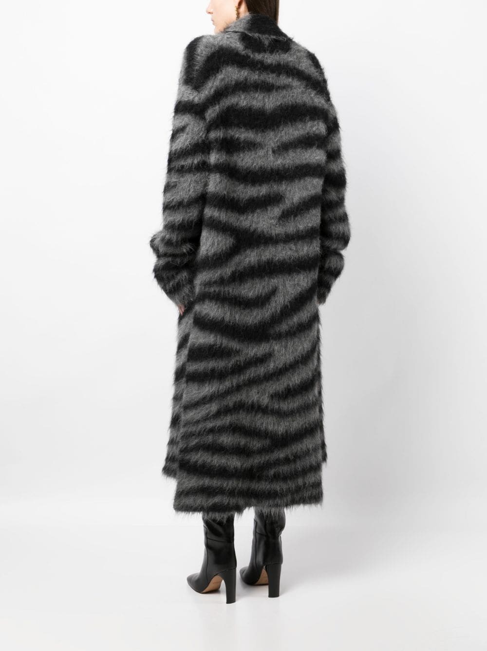 zebra-print long cardigan - 4