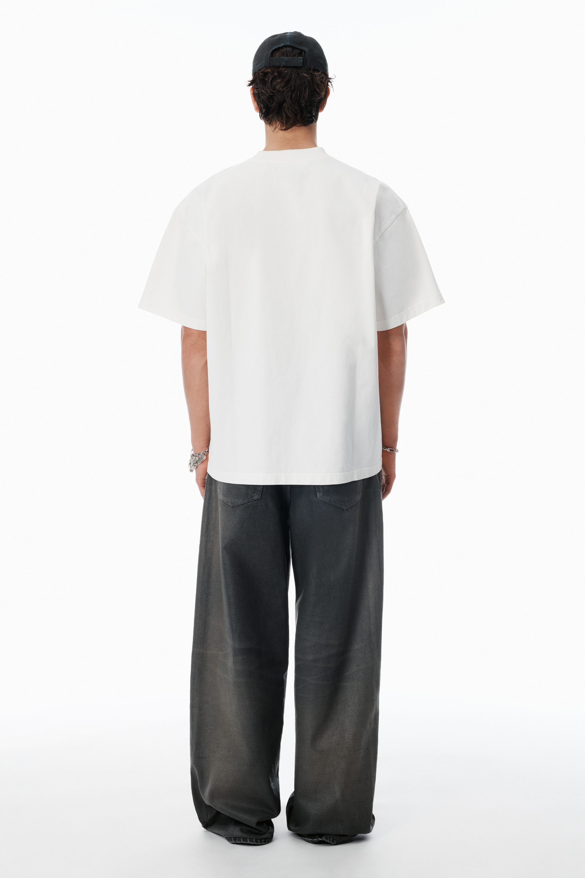 White Cotton Oversized Logo Tee - 4