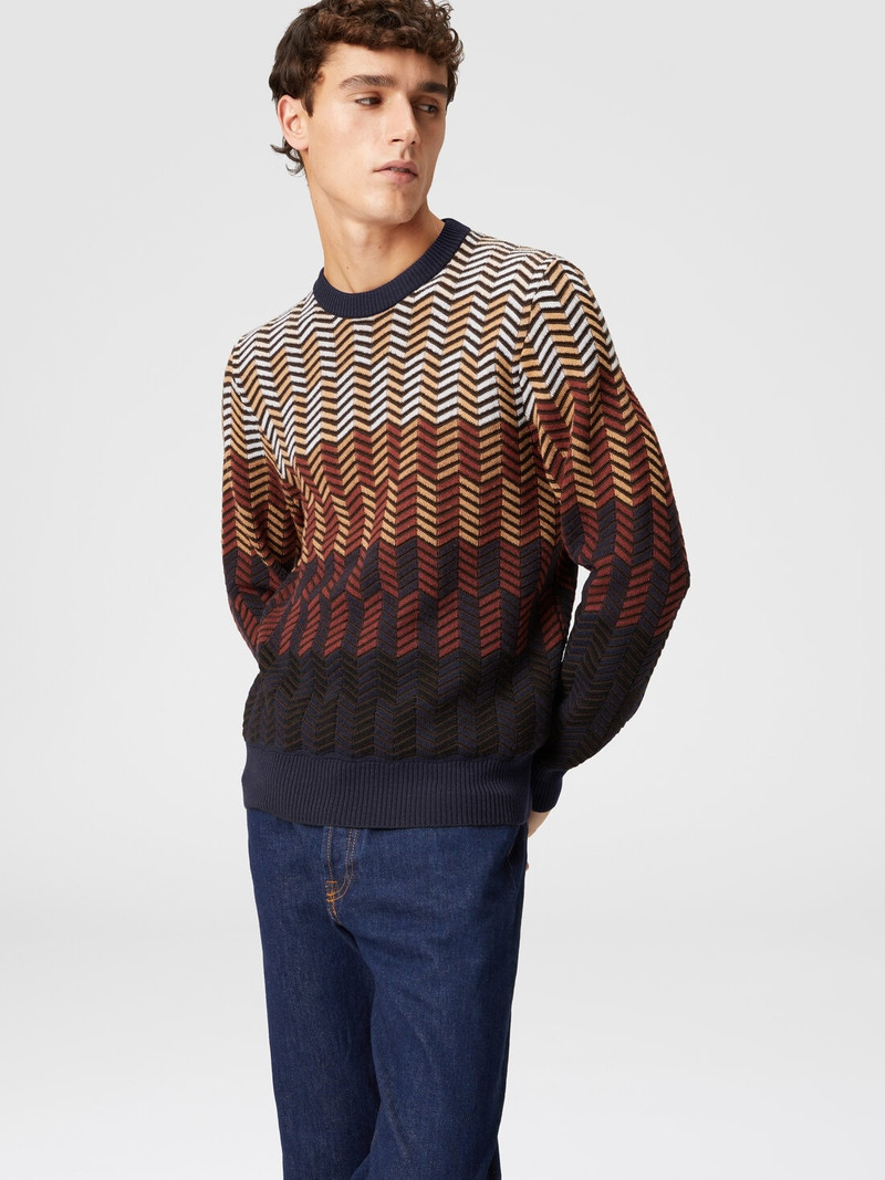Zigzag virgin wool crewneck pullover 4