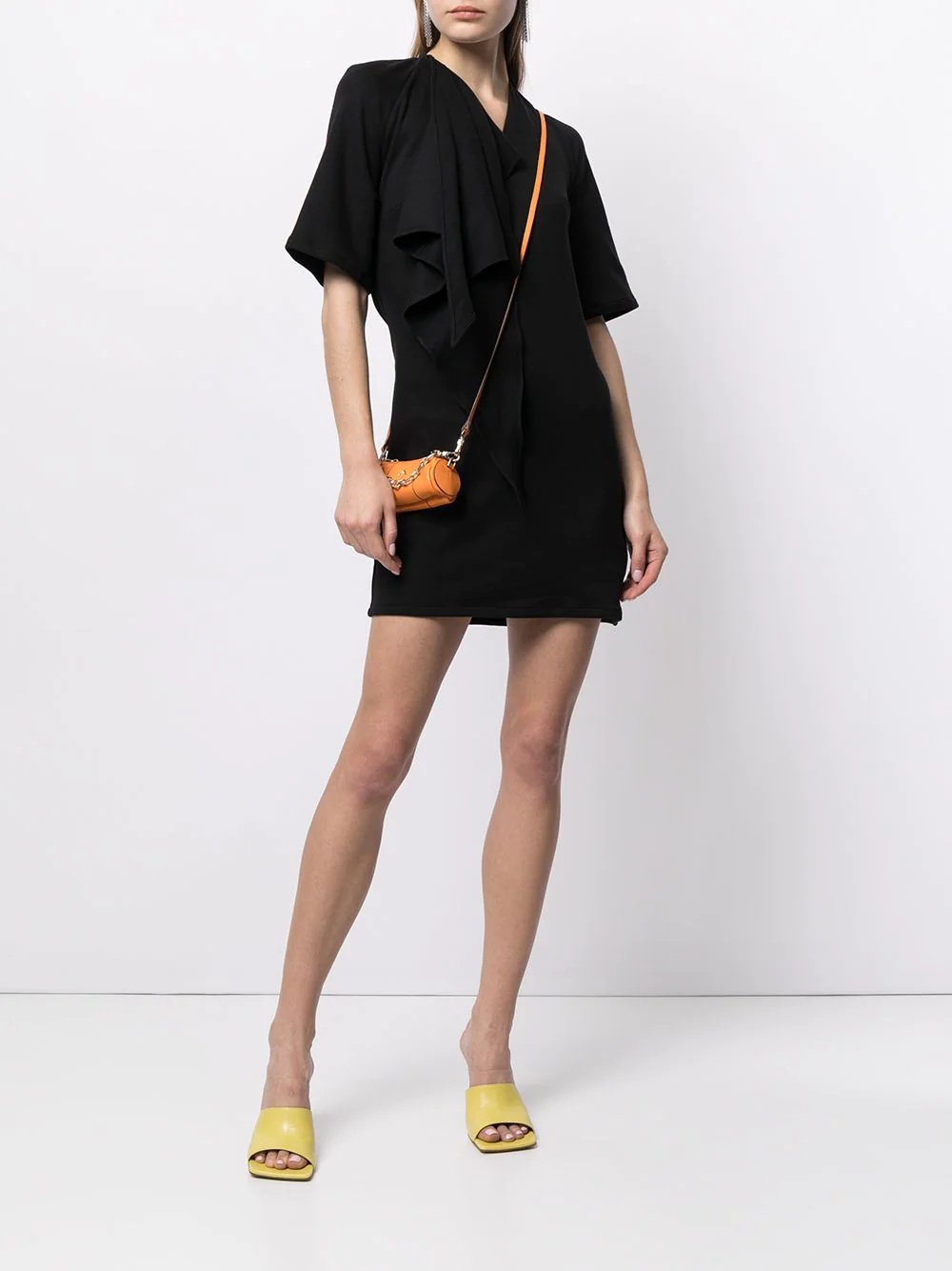 short-sleeve backless dress - 2