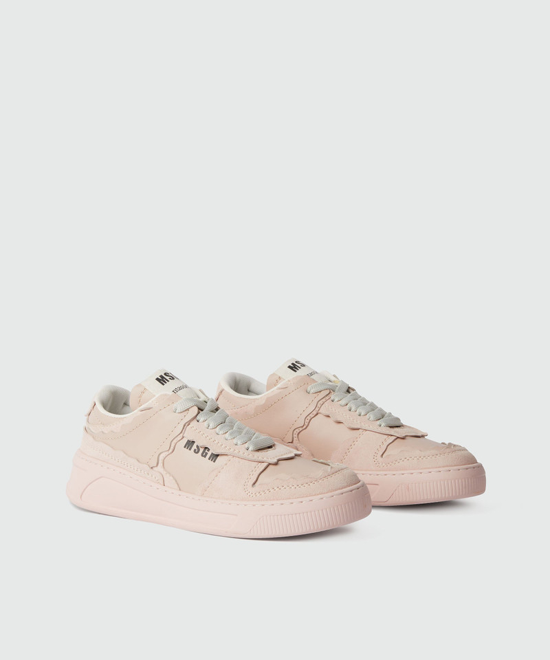 MSGM Light pink suede MSGM Fantastic Green sneakers outlook