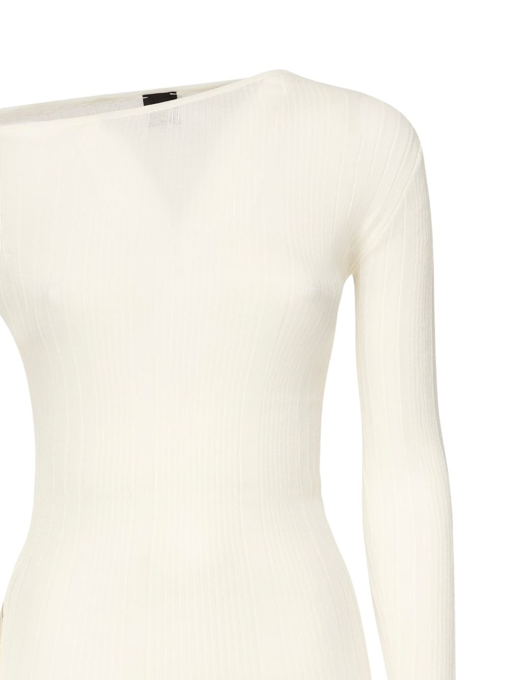 off-shoulder ribbed sweater - 3