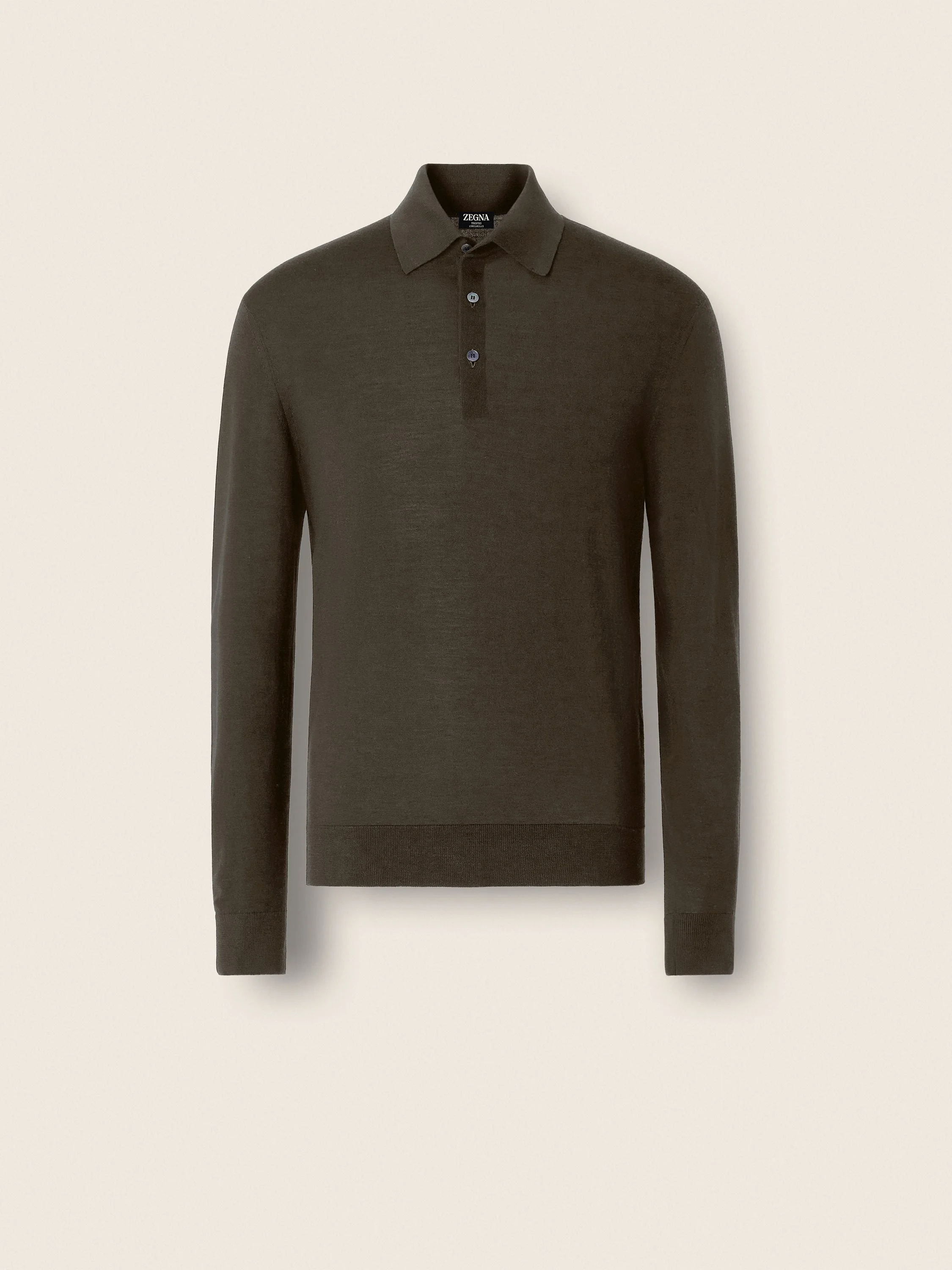 DARK OLIVE GREEN TROFEO 15MILMIL15 WOOL POLO SHIRT - 1