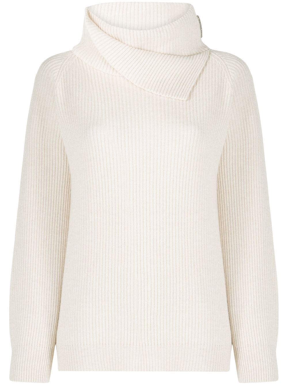 draped collar jumper - 1