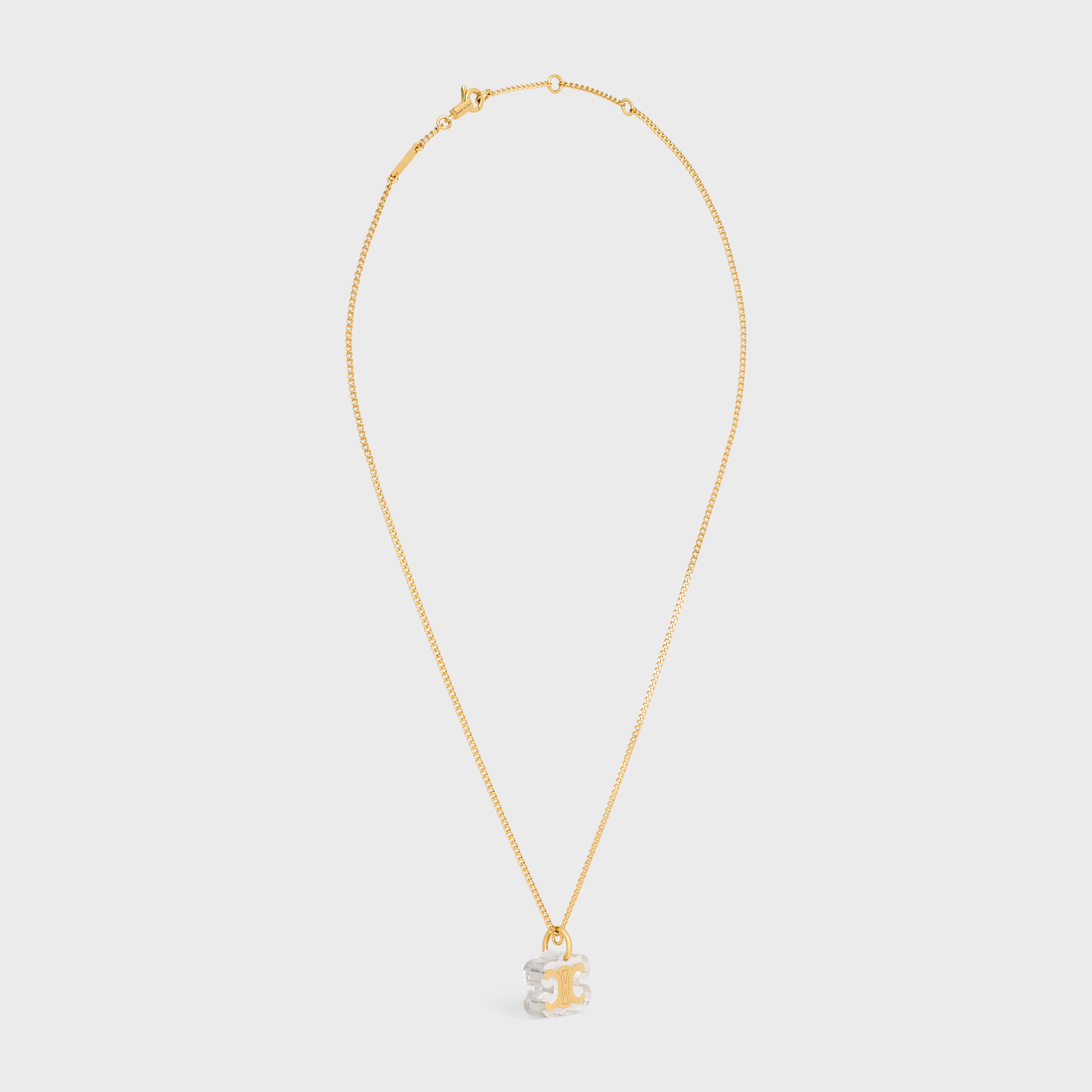 Celine Glaçon Necklace in Brass with Gold finish and Resin - 3