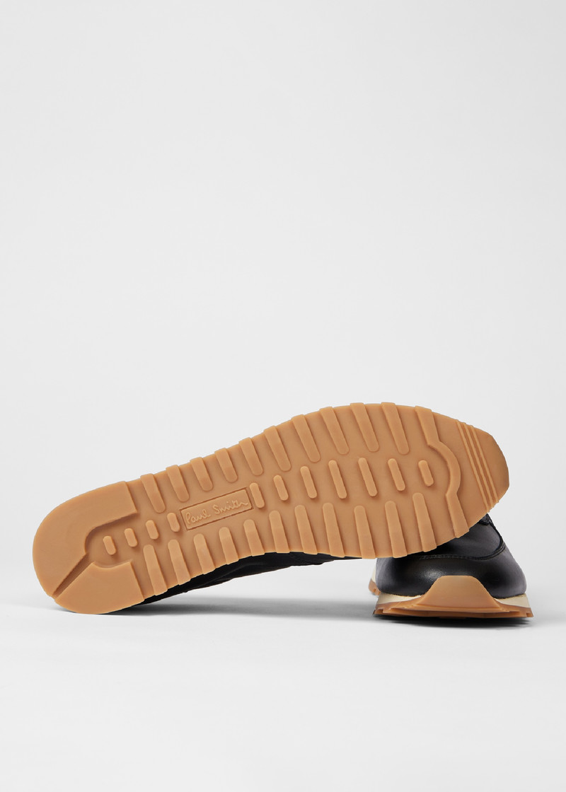 Women's Black 'Velo' Leather Retro Trainers 4