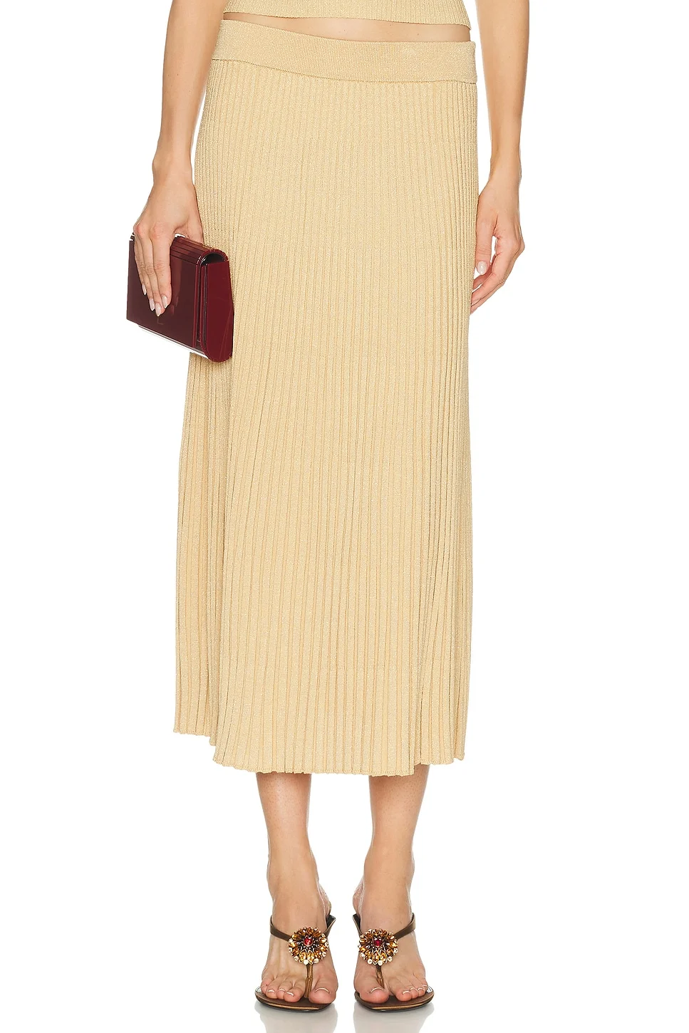 Luna Metallic Midi Skirt - 1