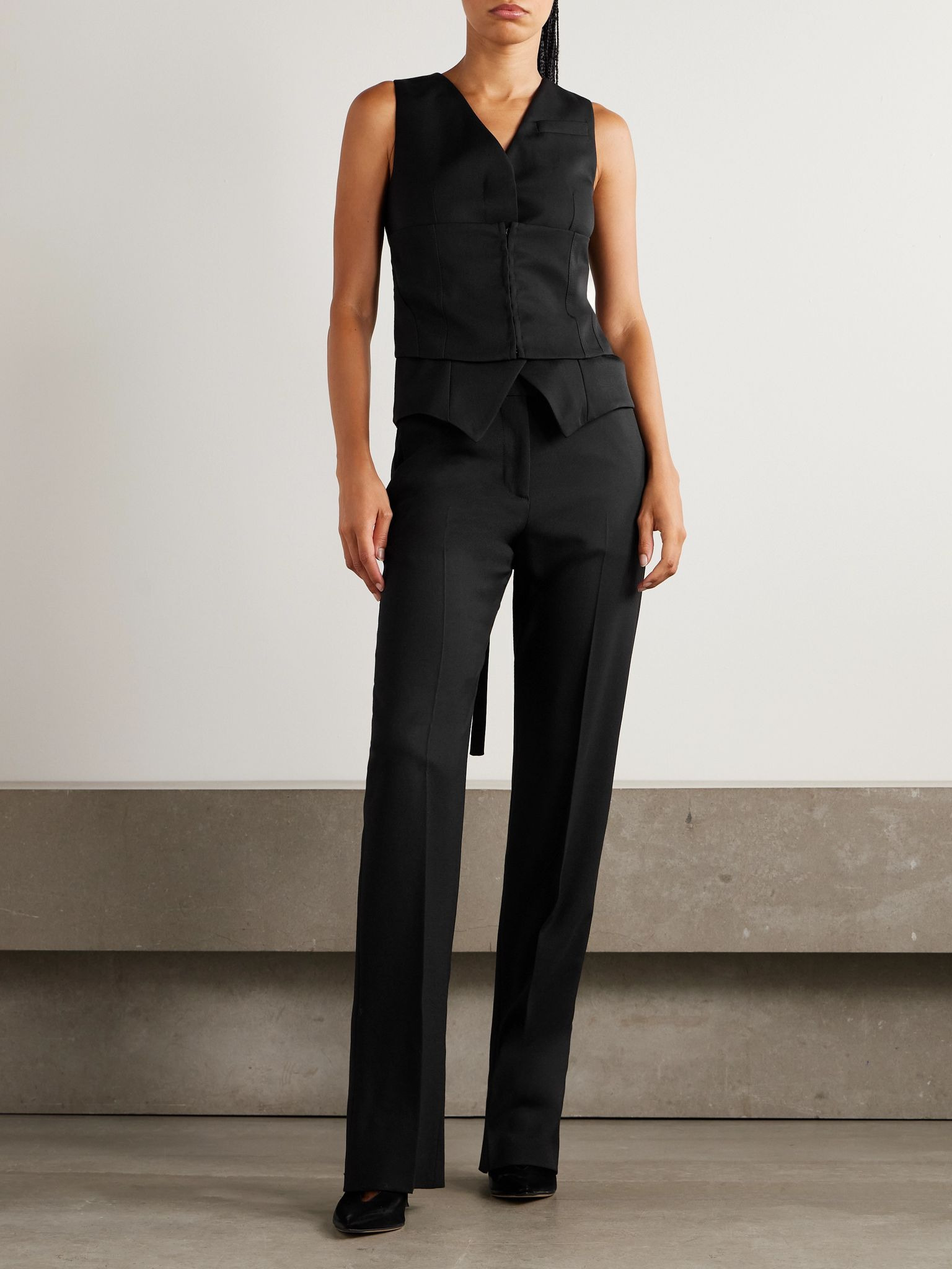 Wool-twill vest Black - 2
