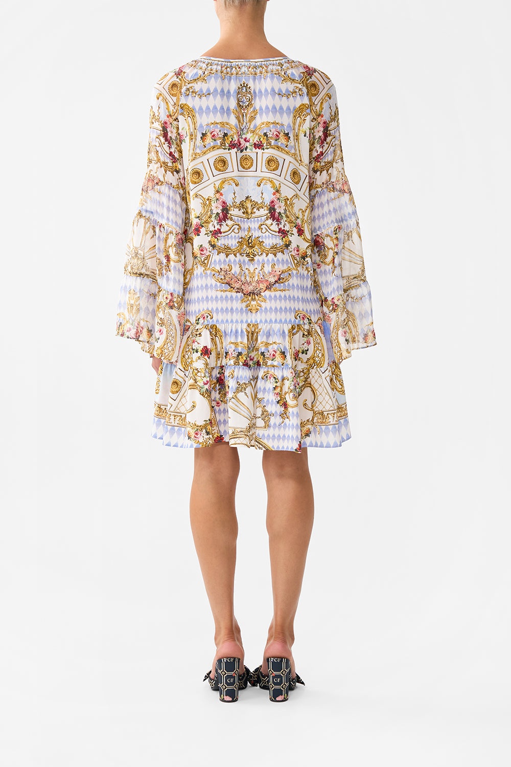A-LINE GATHERED PANEL DRESS - 3