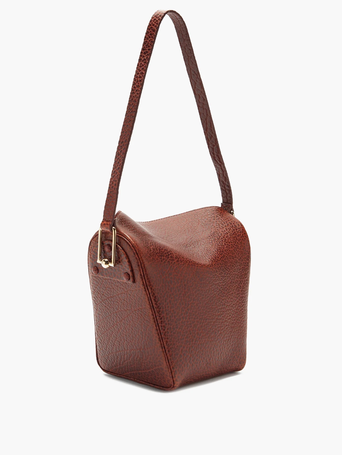 Folded small leather shoulder bag - 4