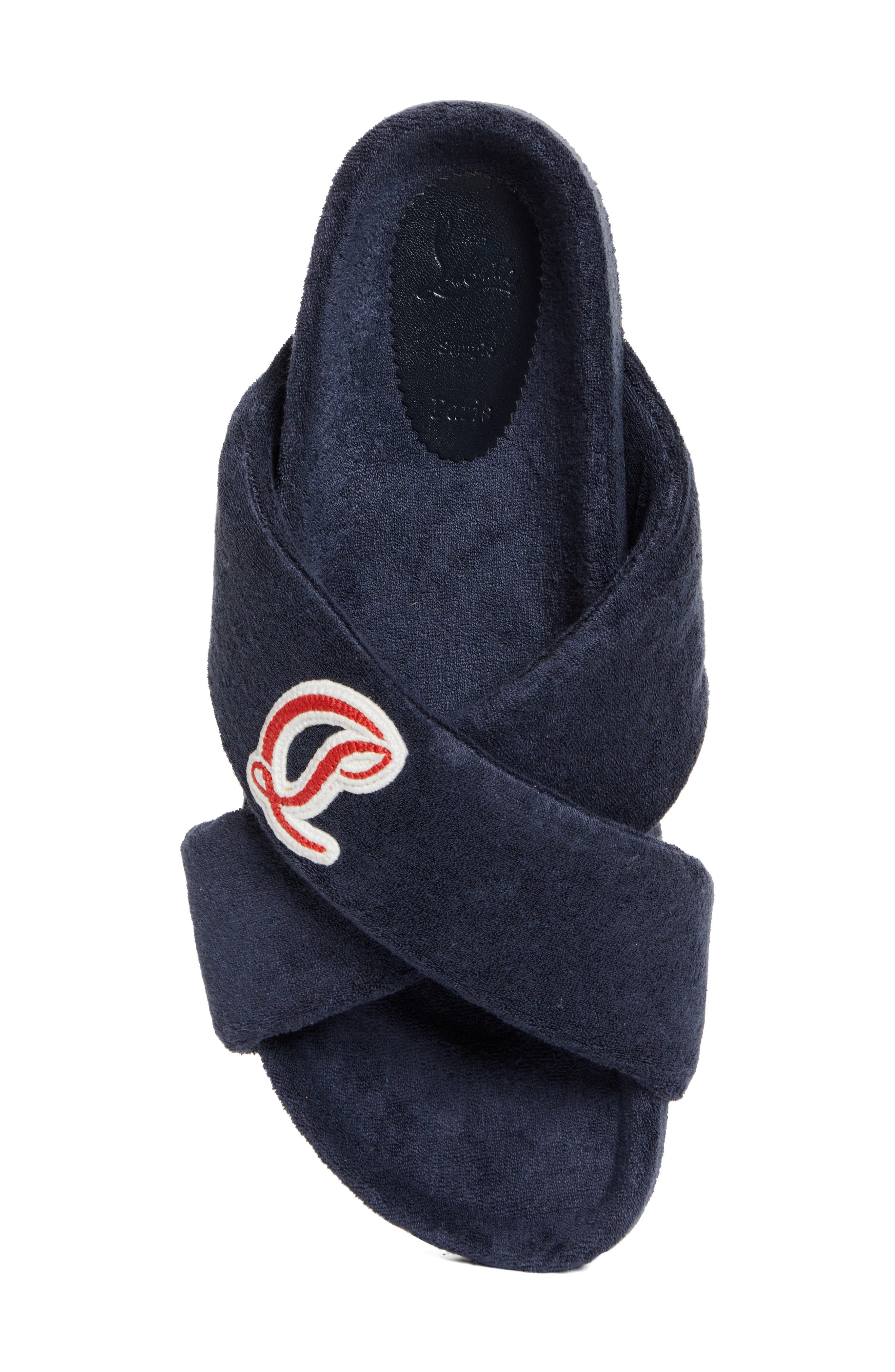 Christian Louboutin Bizzu Logo Patch Slide Sandal in Marine at Nordstrom - 5