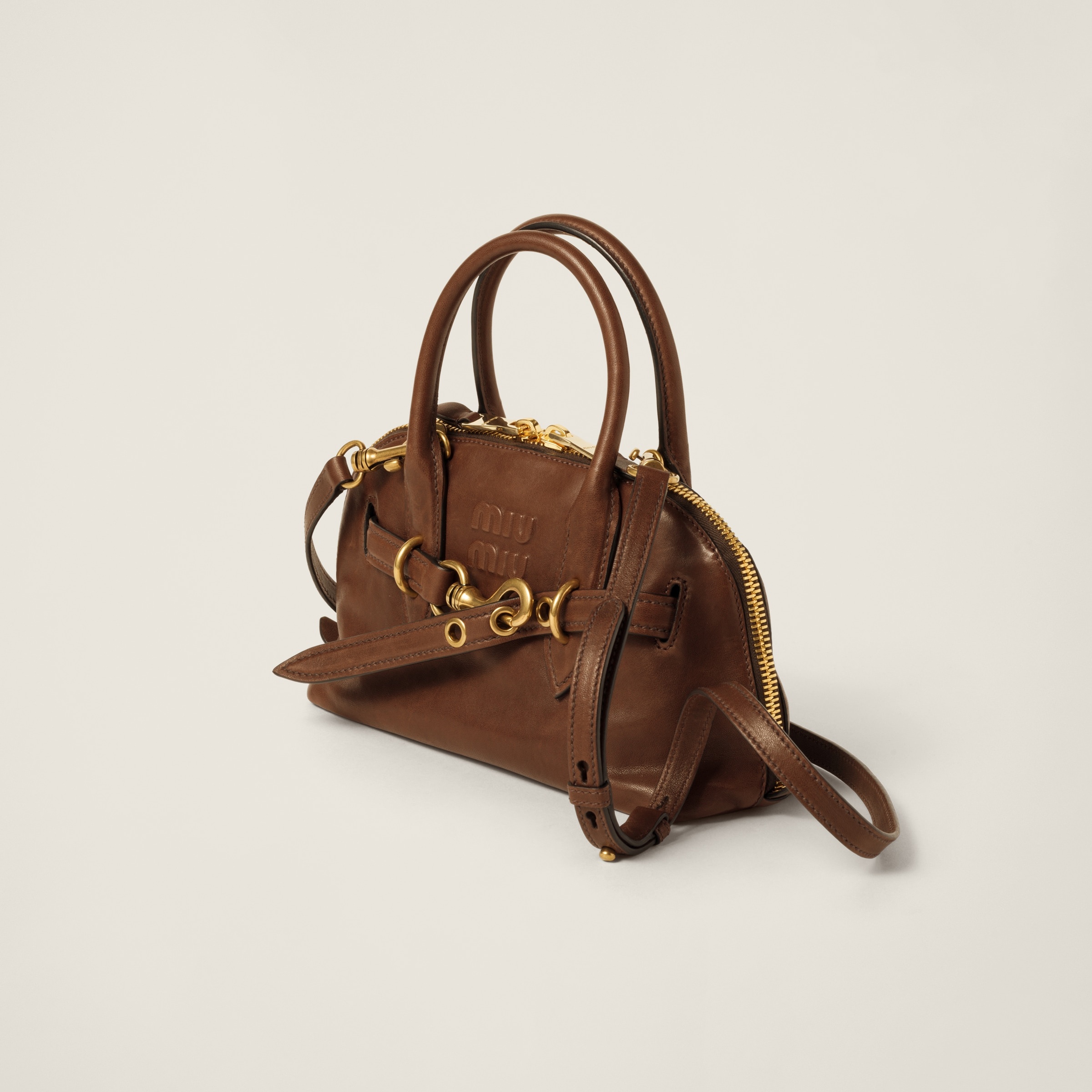 [MIU MIU]Aventure nappa leather top-handle bag★送料・関税込 Oak Aventure Nappa Leather Top-handle Bag | Miu Miu