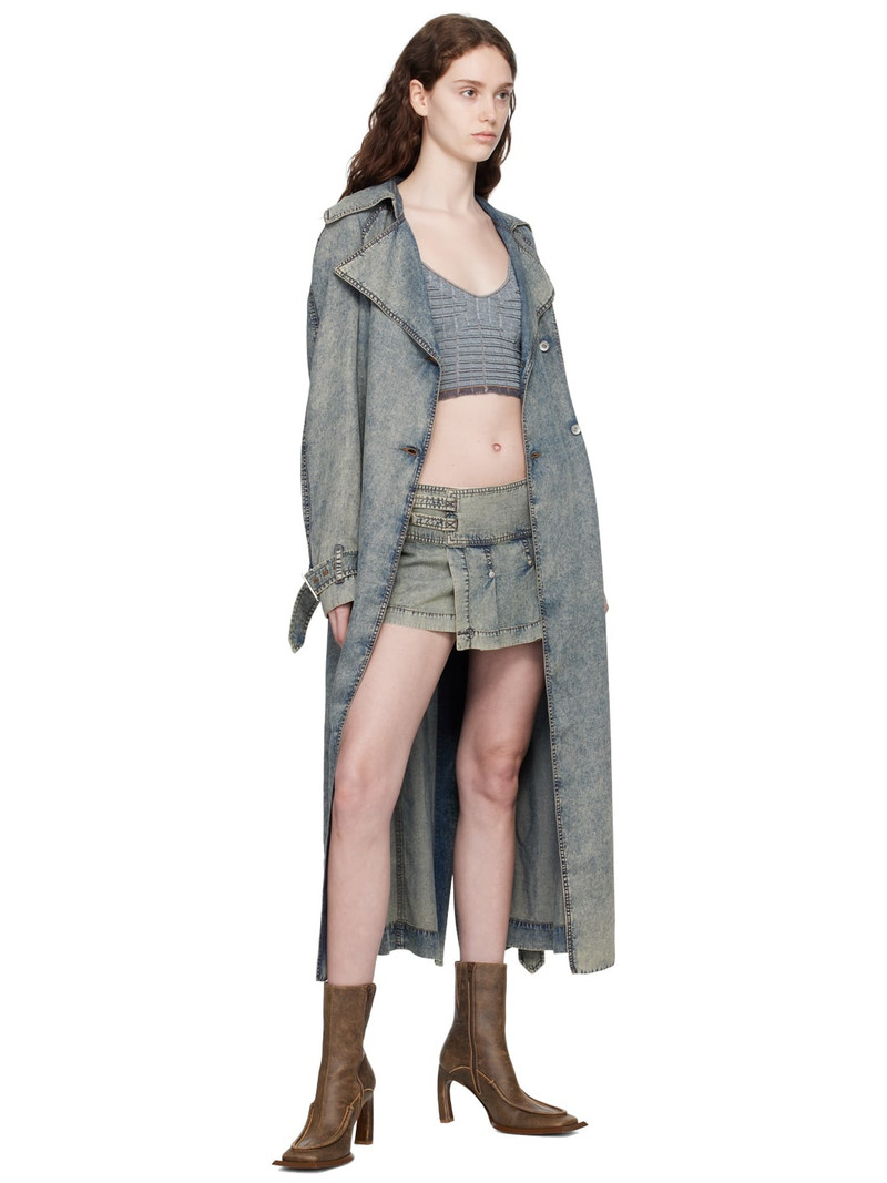 KNWLS Blue Pleated Miniskirt outlook