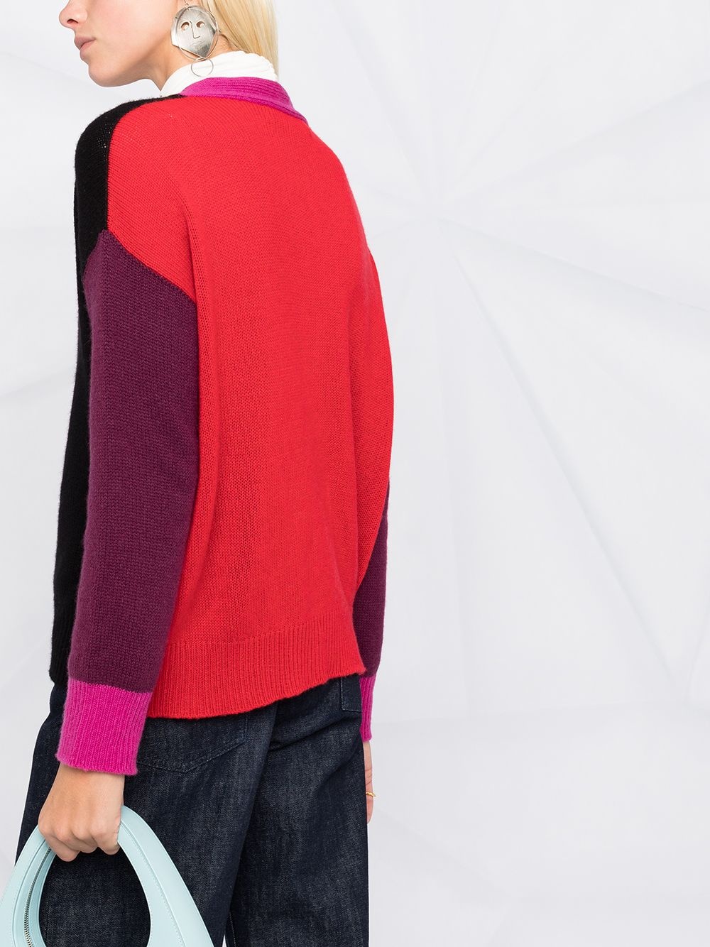 cashmere colour-block cardigan - 3