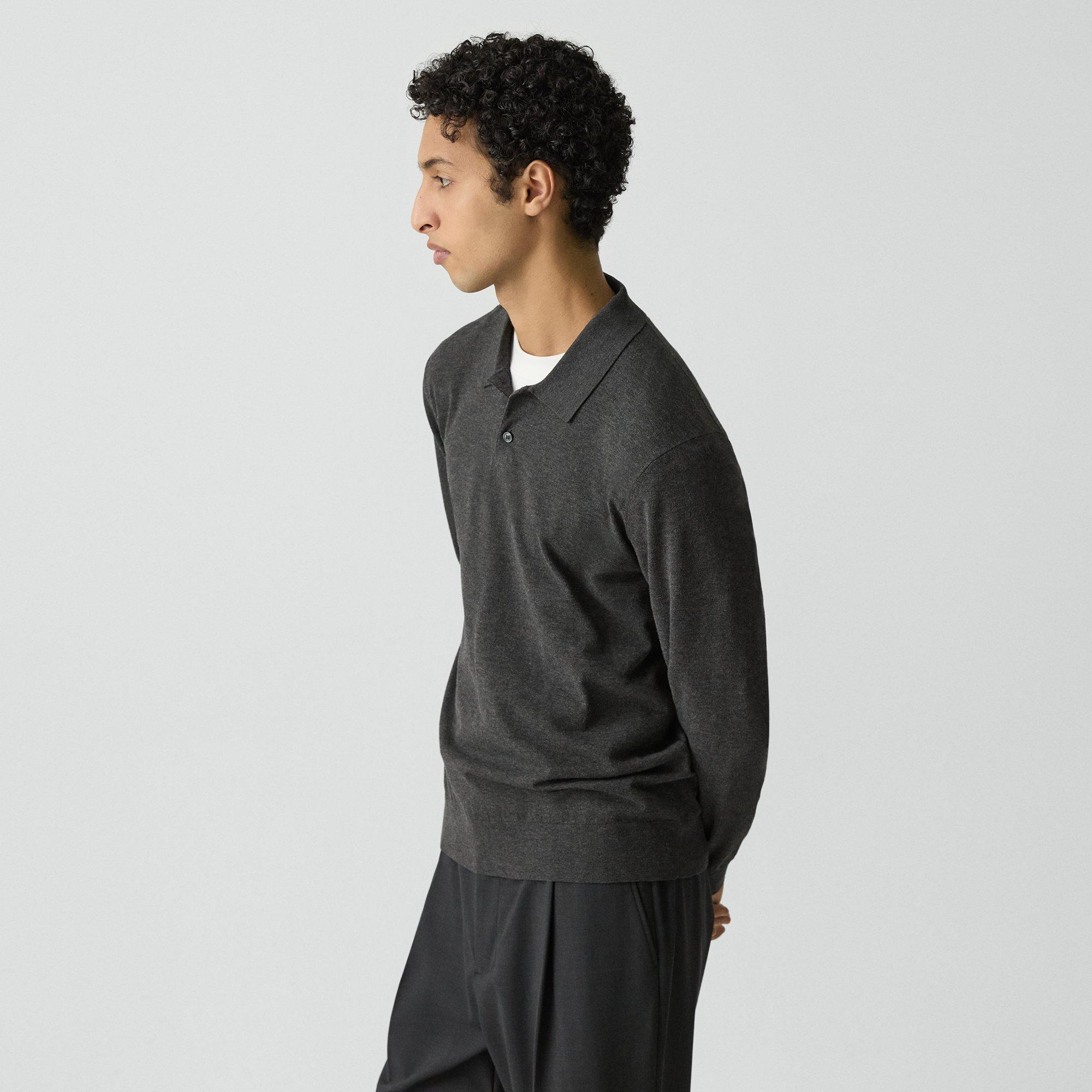 Goris Long-Sleeve Polo Shirt in Light Bilen - 3