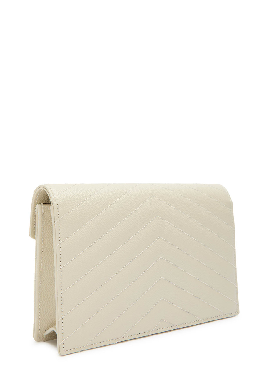 Saint Laurent Logo Quilted Leather Wallet-on-chain - 2