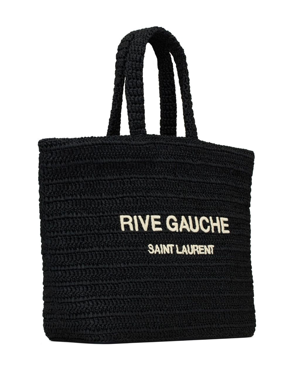 Rive Gauche embroidered raffia tote bag - 3