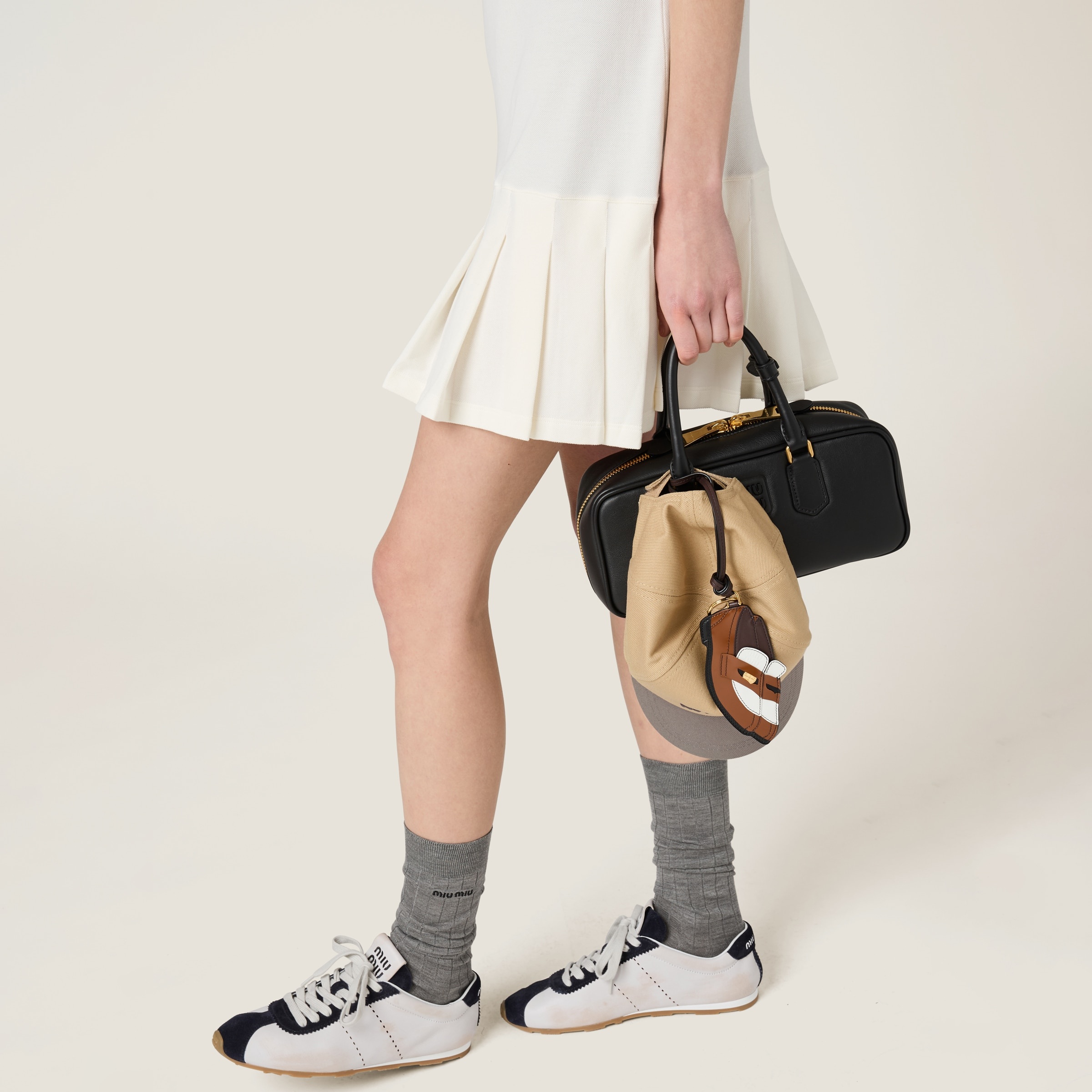 Pleated cotton piqué mini-dress - 5