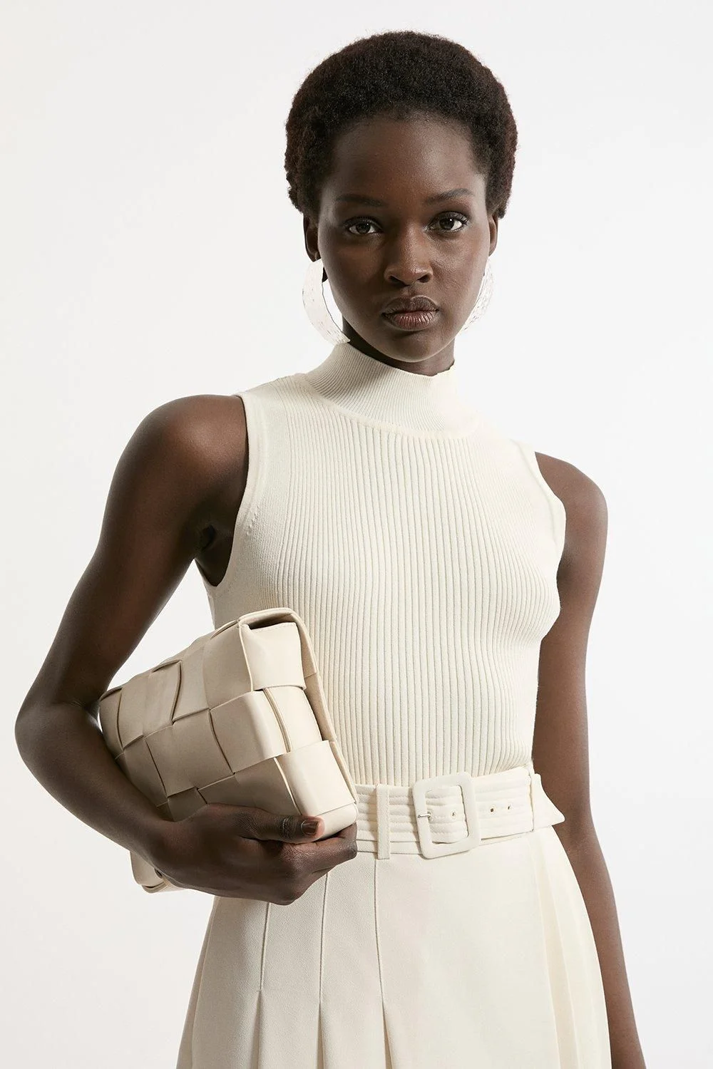 Viscose Blend Rib Knit Vest - 1