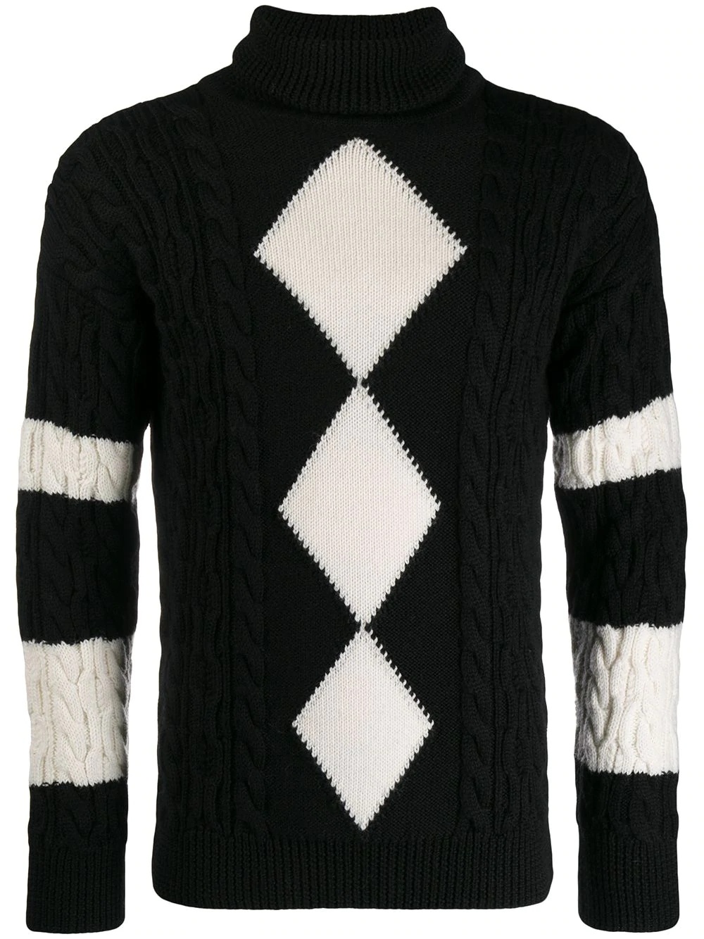 roll neck argyle jumper - 1