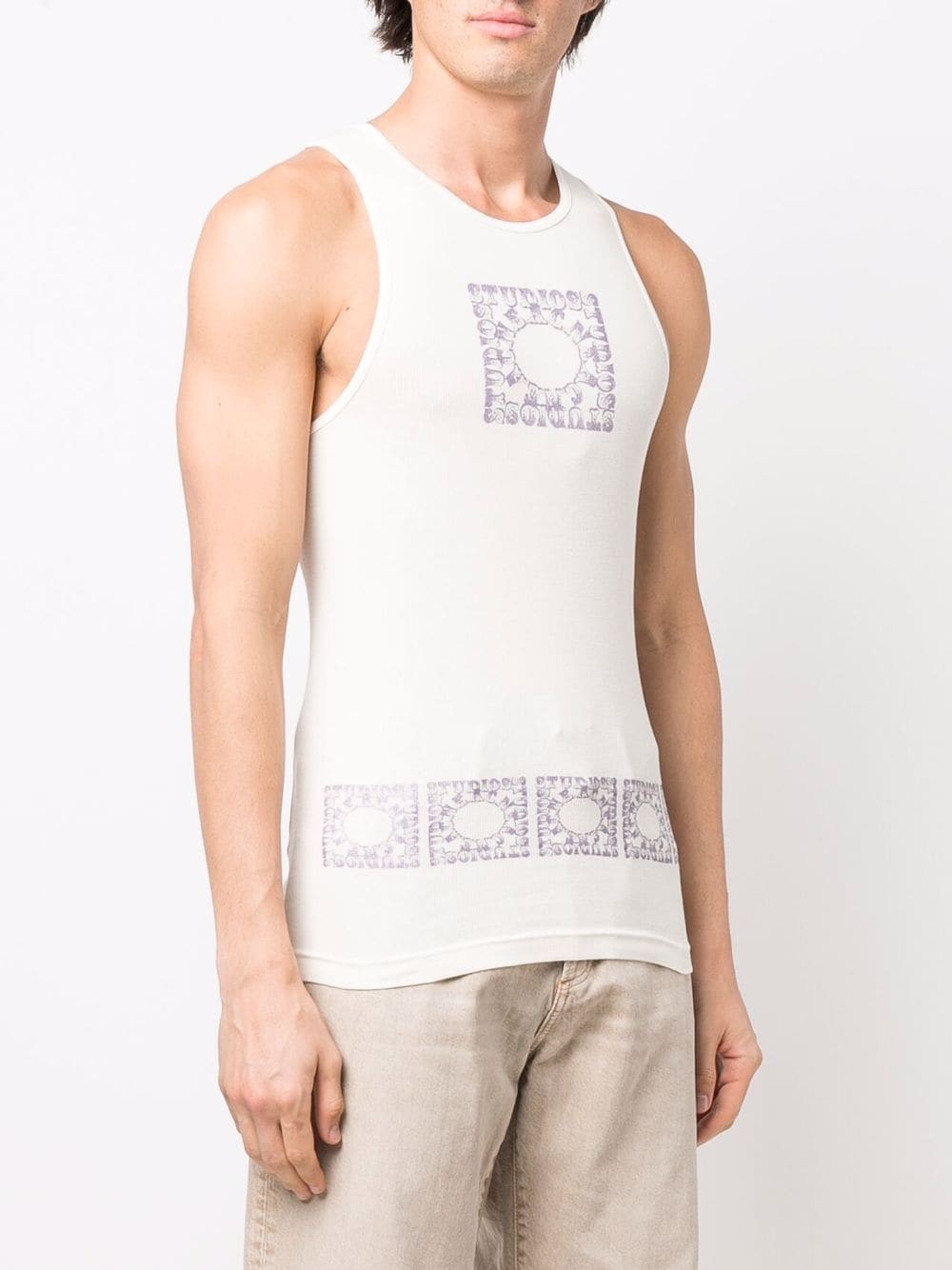 logo-print cotton tank top - 3