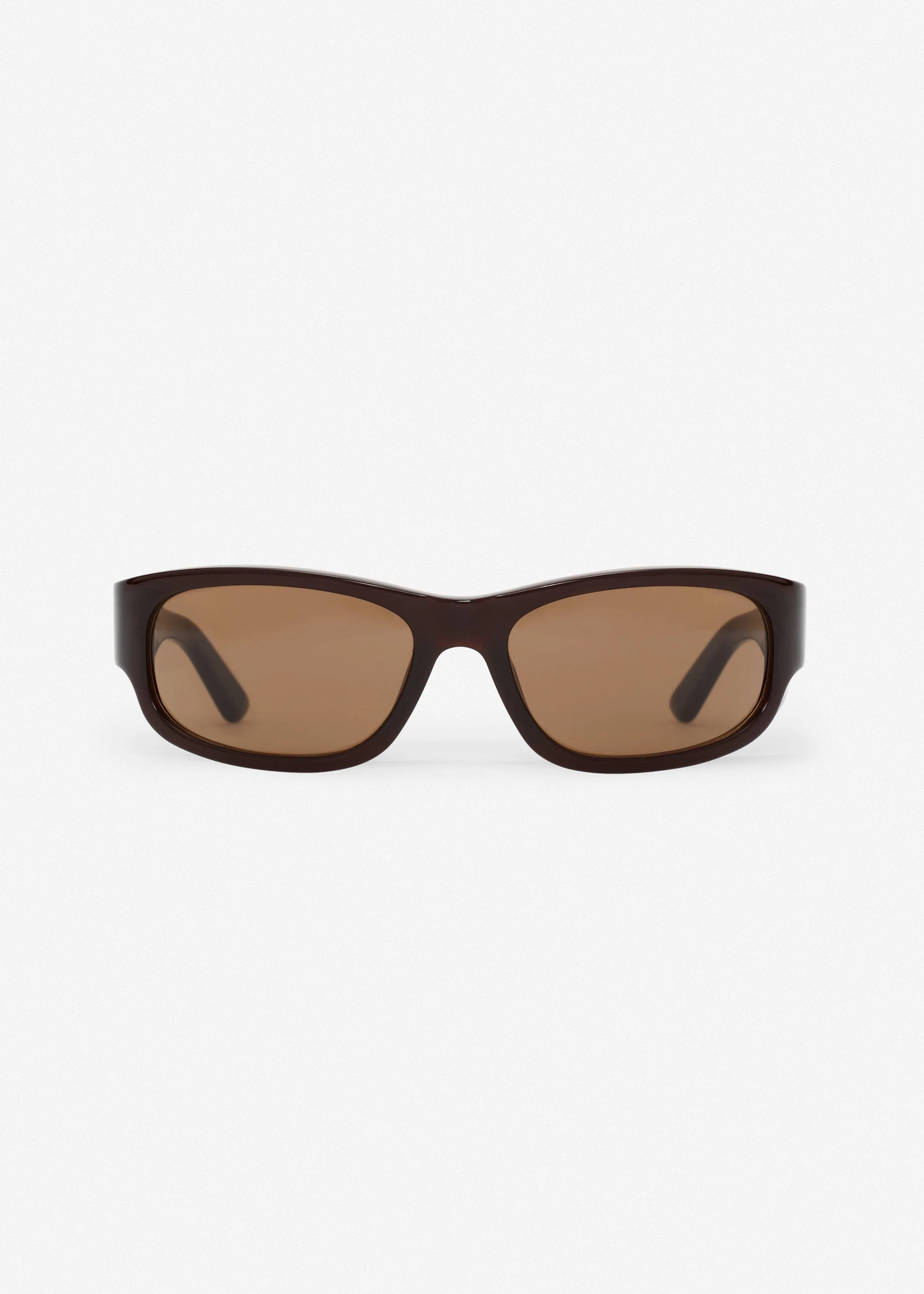 Rectangular sunglasses in milky brown - 1