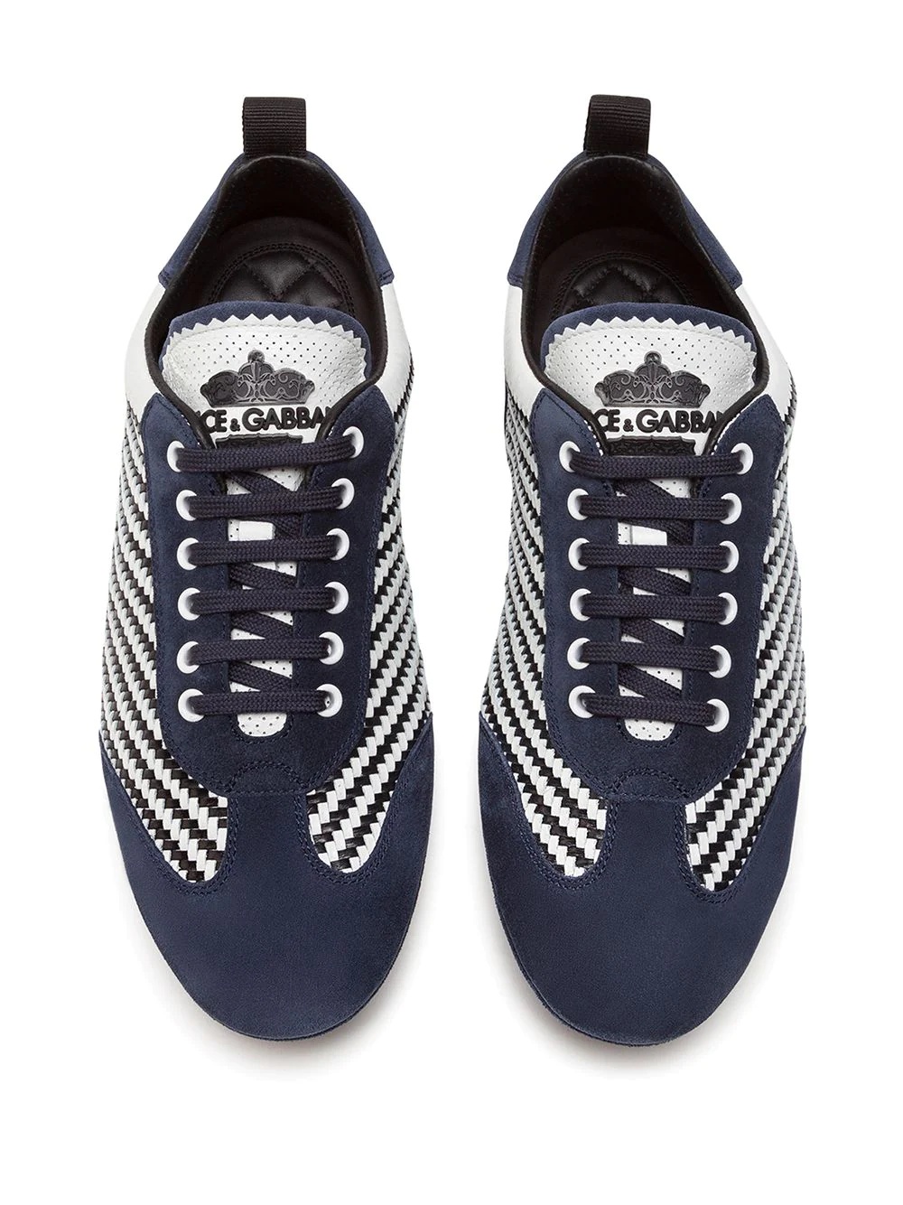 stripe design low-top lace-up sneakers - 4