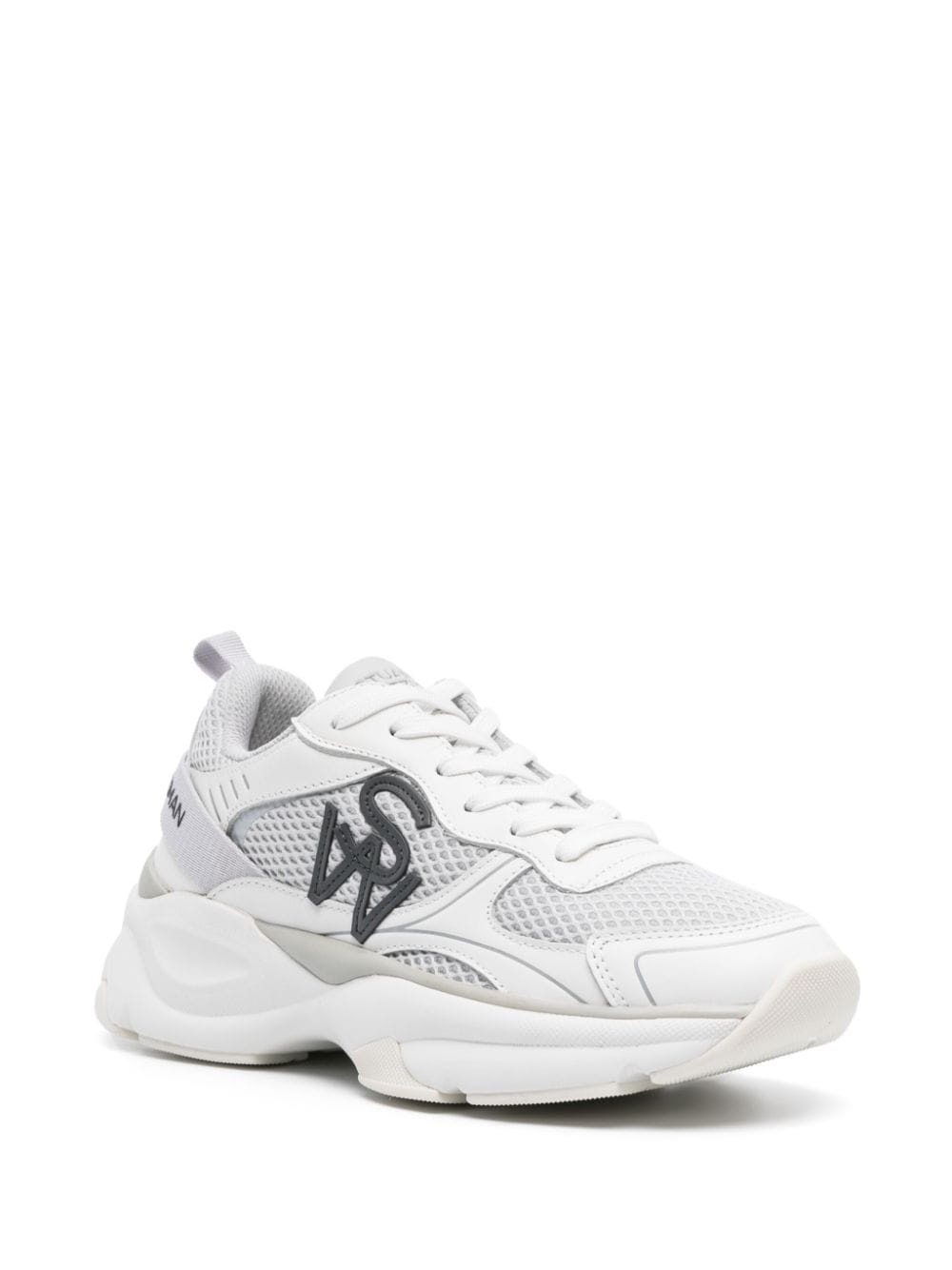 logo-patch mesh chunky sneakers - 2