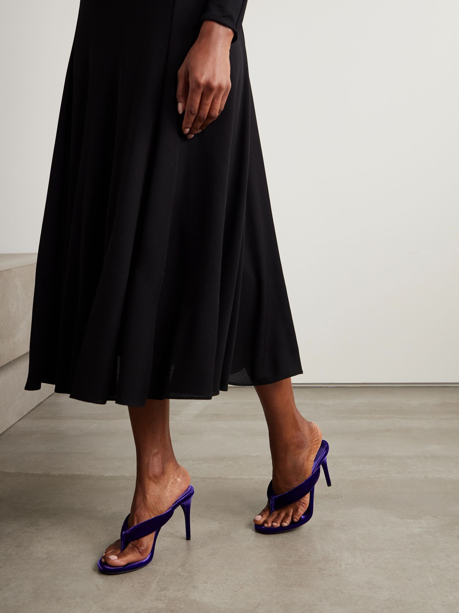 90 velvet mules Purple - 2