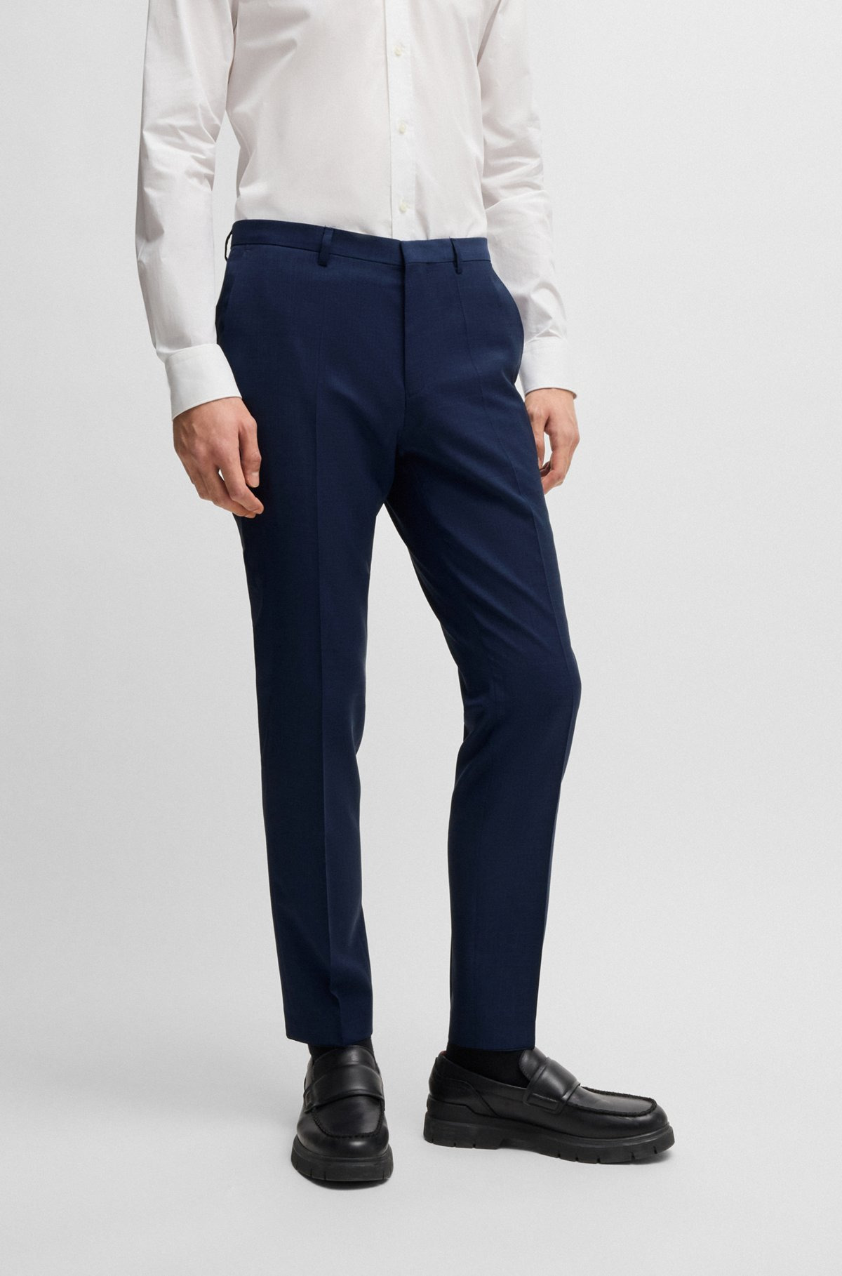 EXTRA-SLIM-FIT SUIT TROUSERS IN MELANGE WOOL - 2