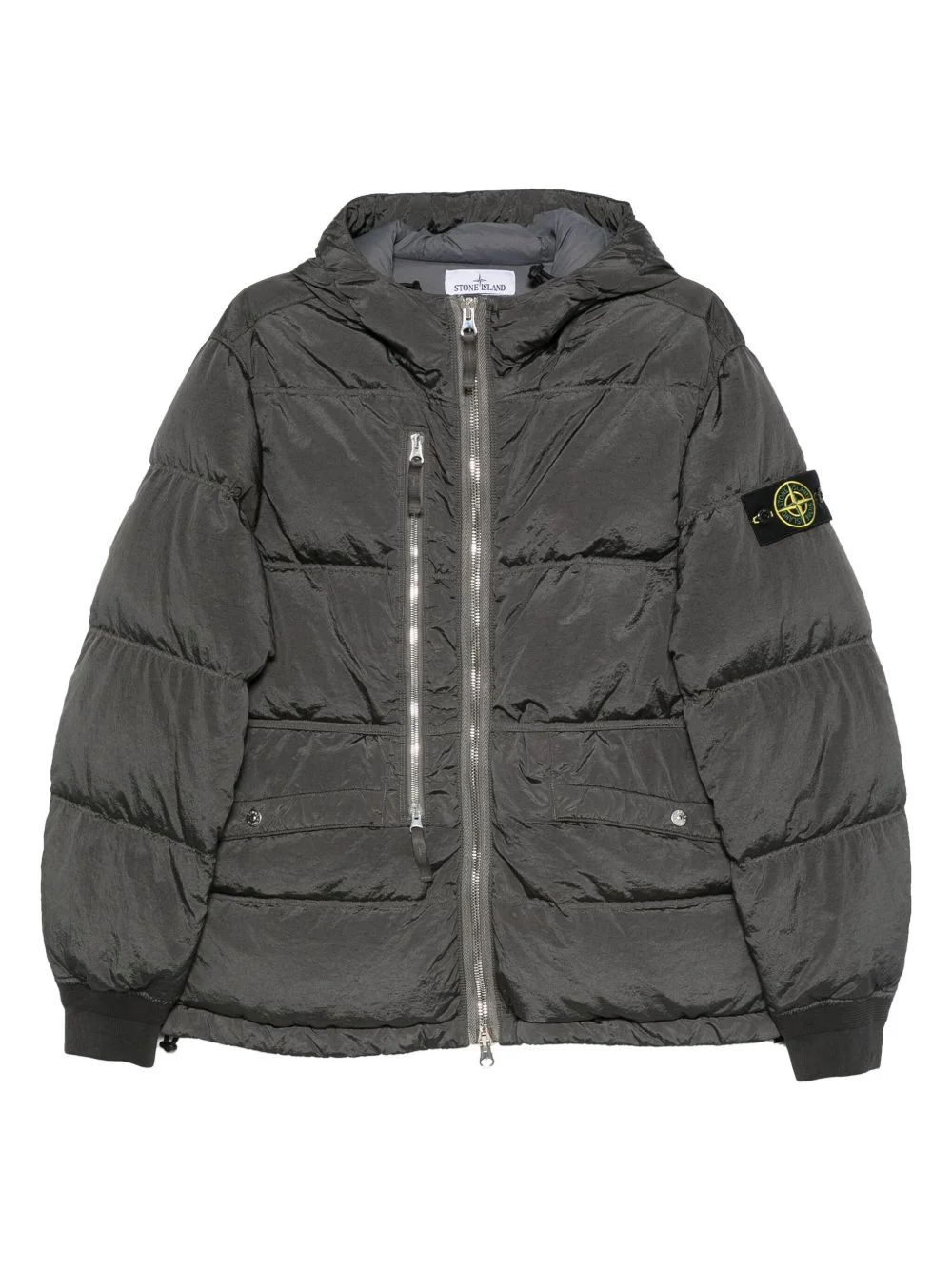 logo-patch padded jacket - 1
