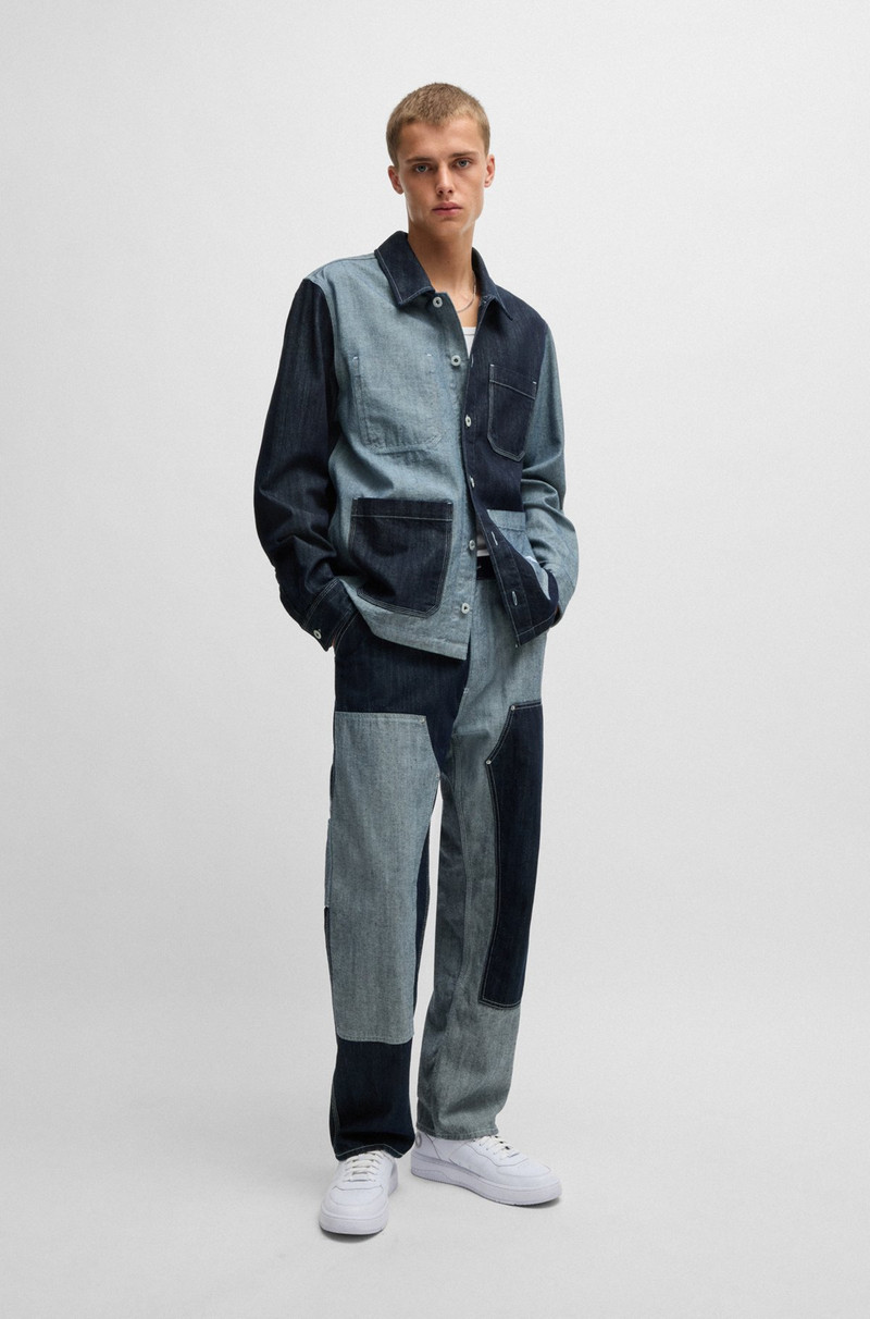 HUGO RELAXED-FIT OVERSHIRT IN MIXED DENIMS outlook