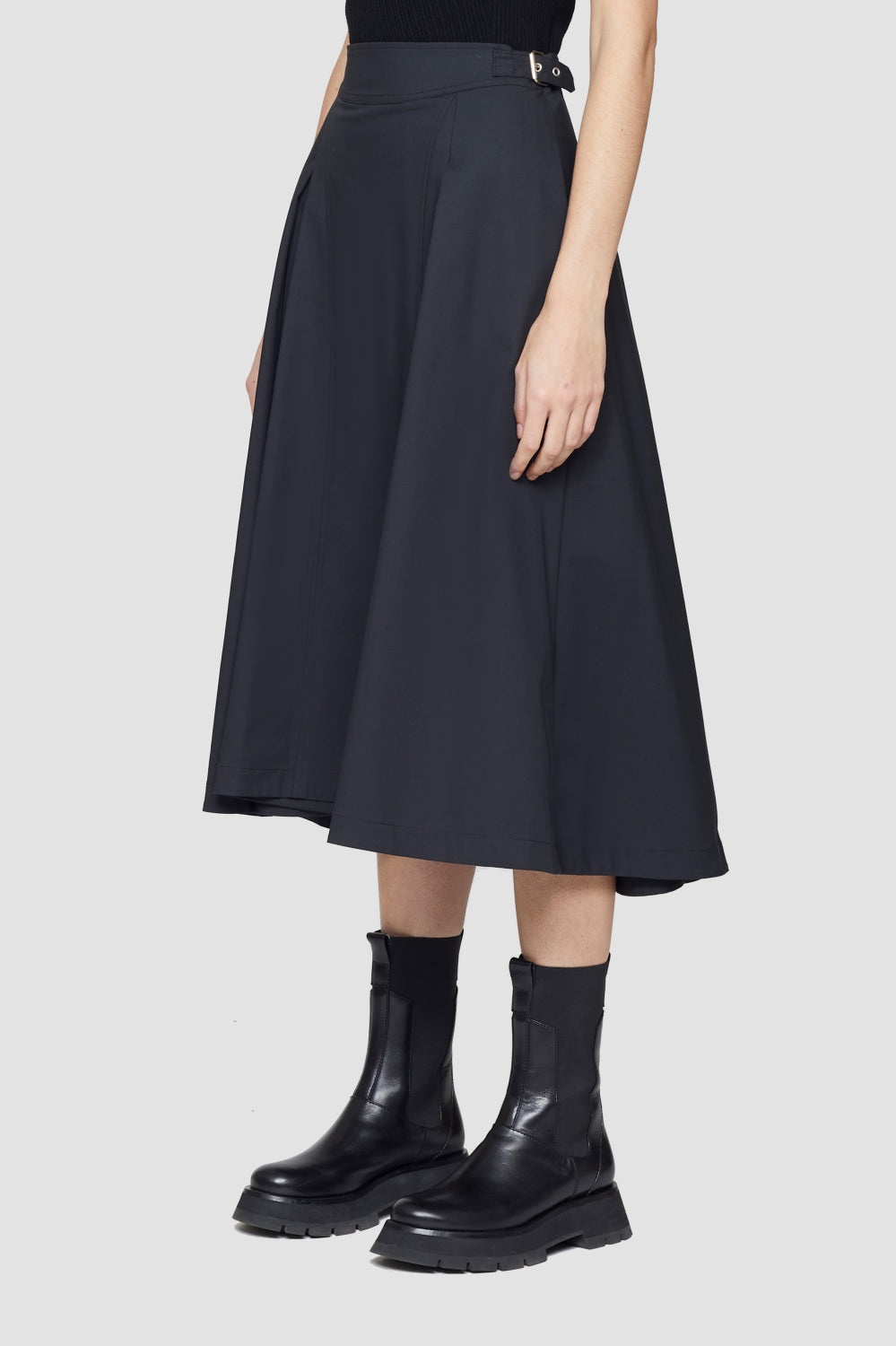 Box-Pleat A-Line Midi Skirt - 3