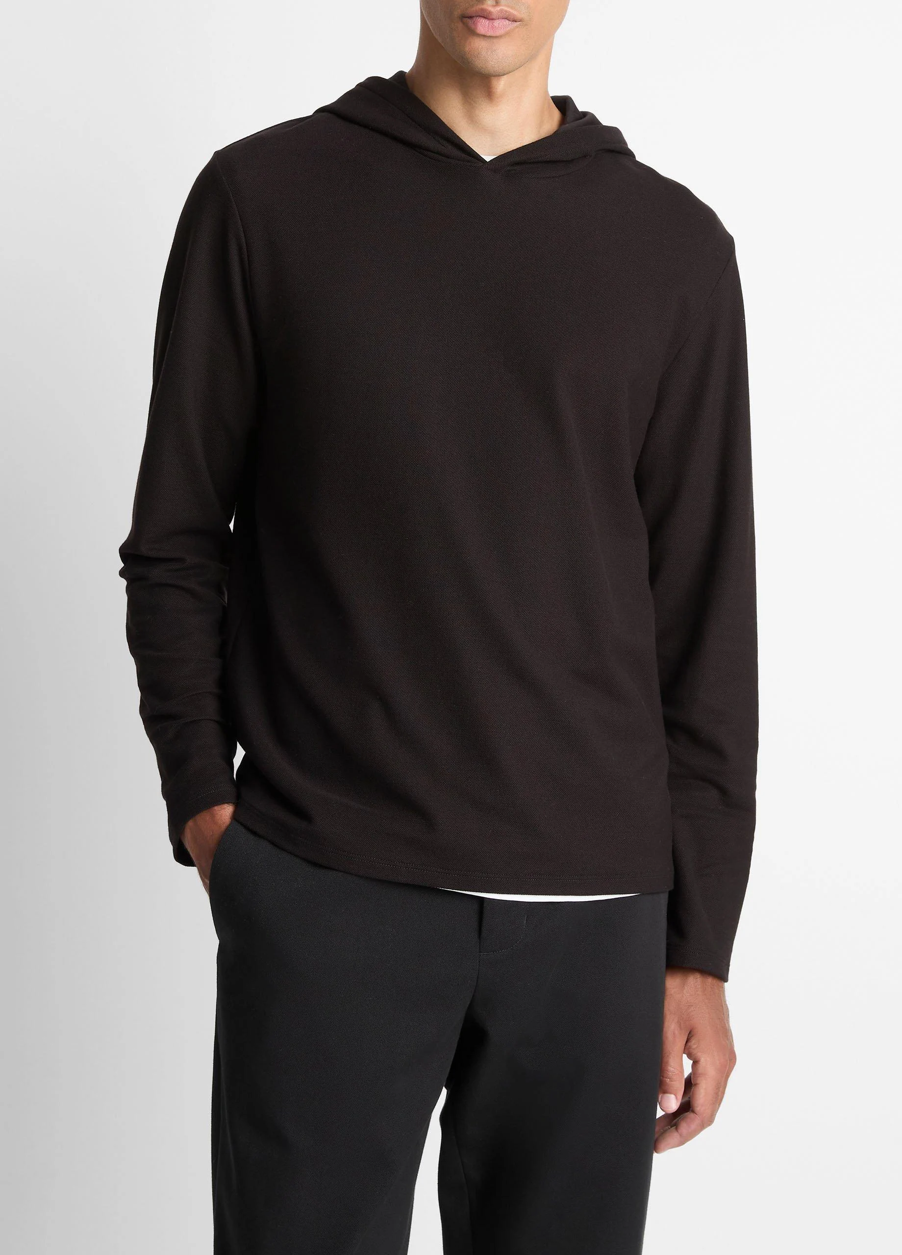 Pima Cotton Piqué Hoodie - 1