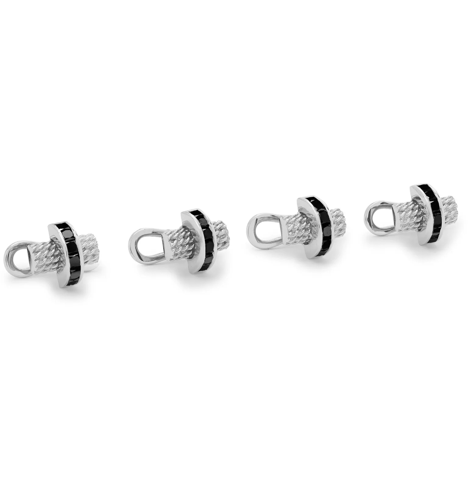 18-Karat White Gold Diamond Shirt Studs - 1