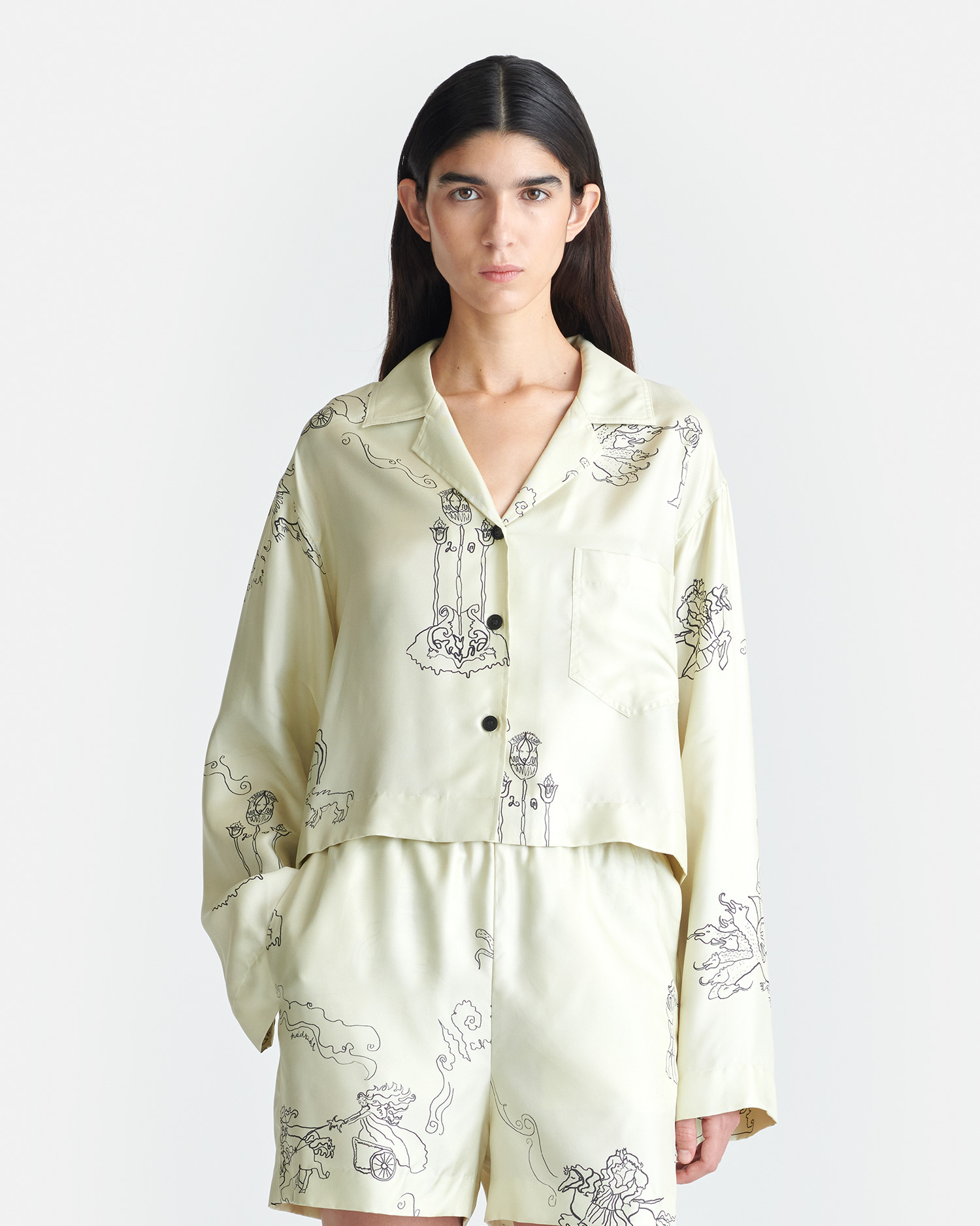 Cropped Silk Twill Shirt - 4