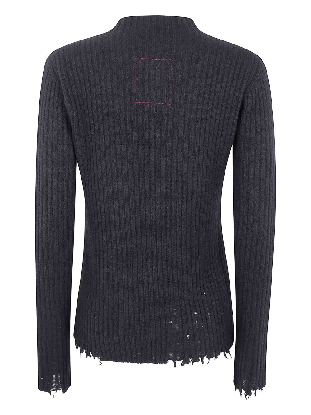 ribbed frayed-hem sweater - 2
